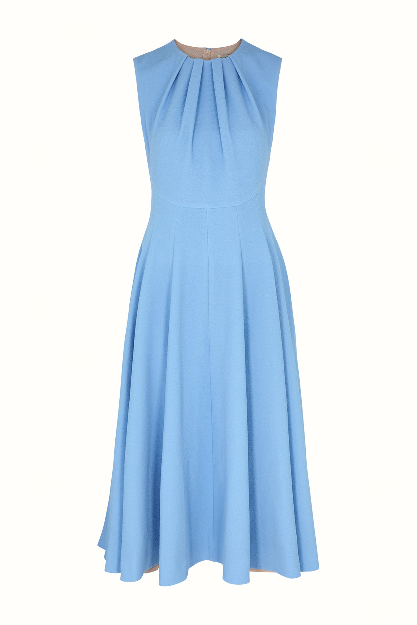 Marlen Dress in Celeste Blue Double Crepe