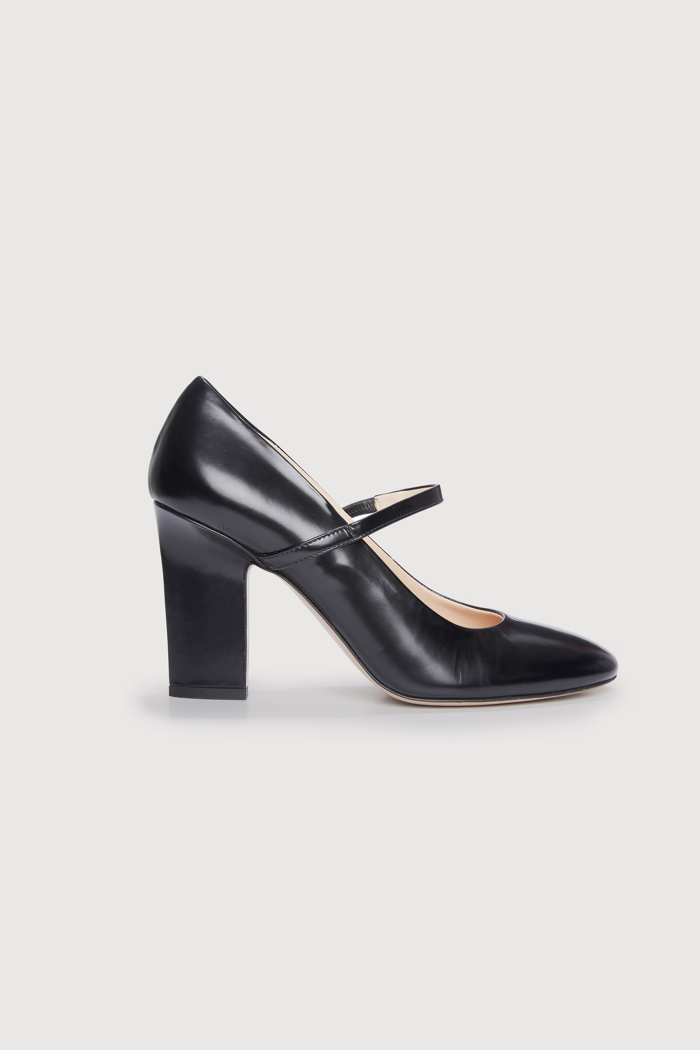 Orelia Black Leather Mary-Jane Shoes