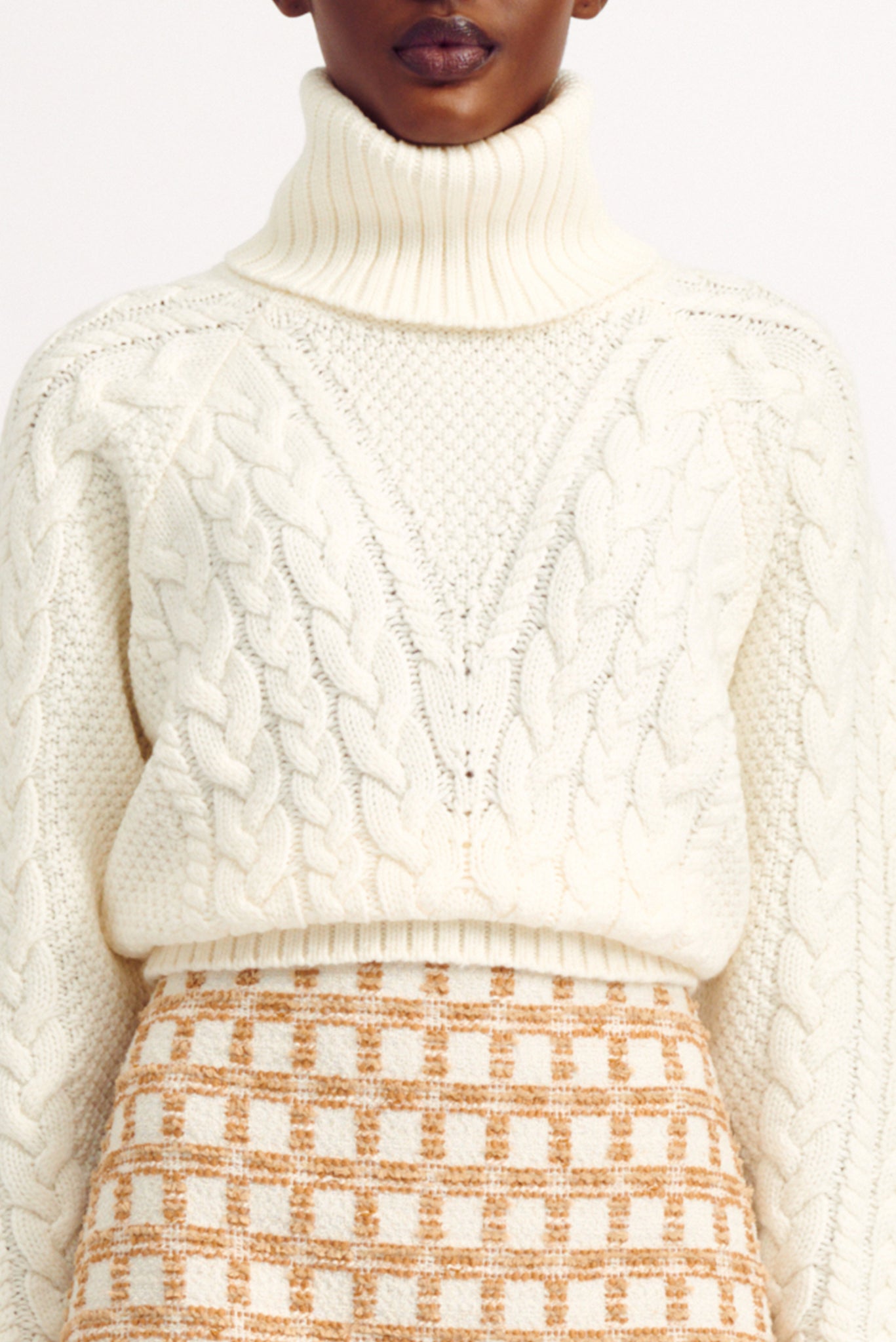 Otis Ivory Cashfeel Cable Knit Sweater | Emilia Wickstead