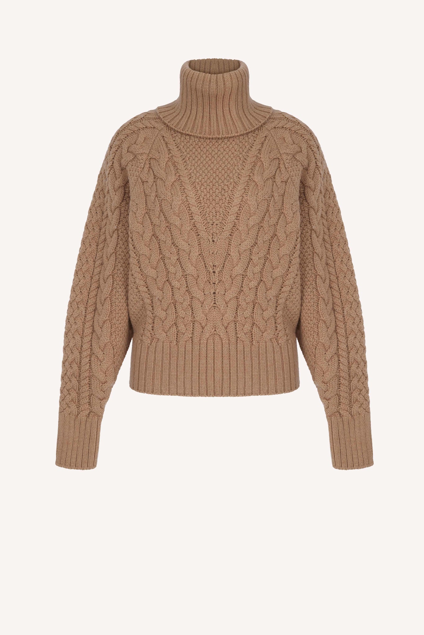 Otis Sand Melange Cashfeel Cable Knit Sweater | Emilia Wickstead