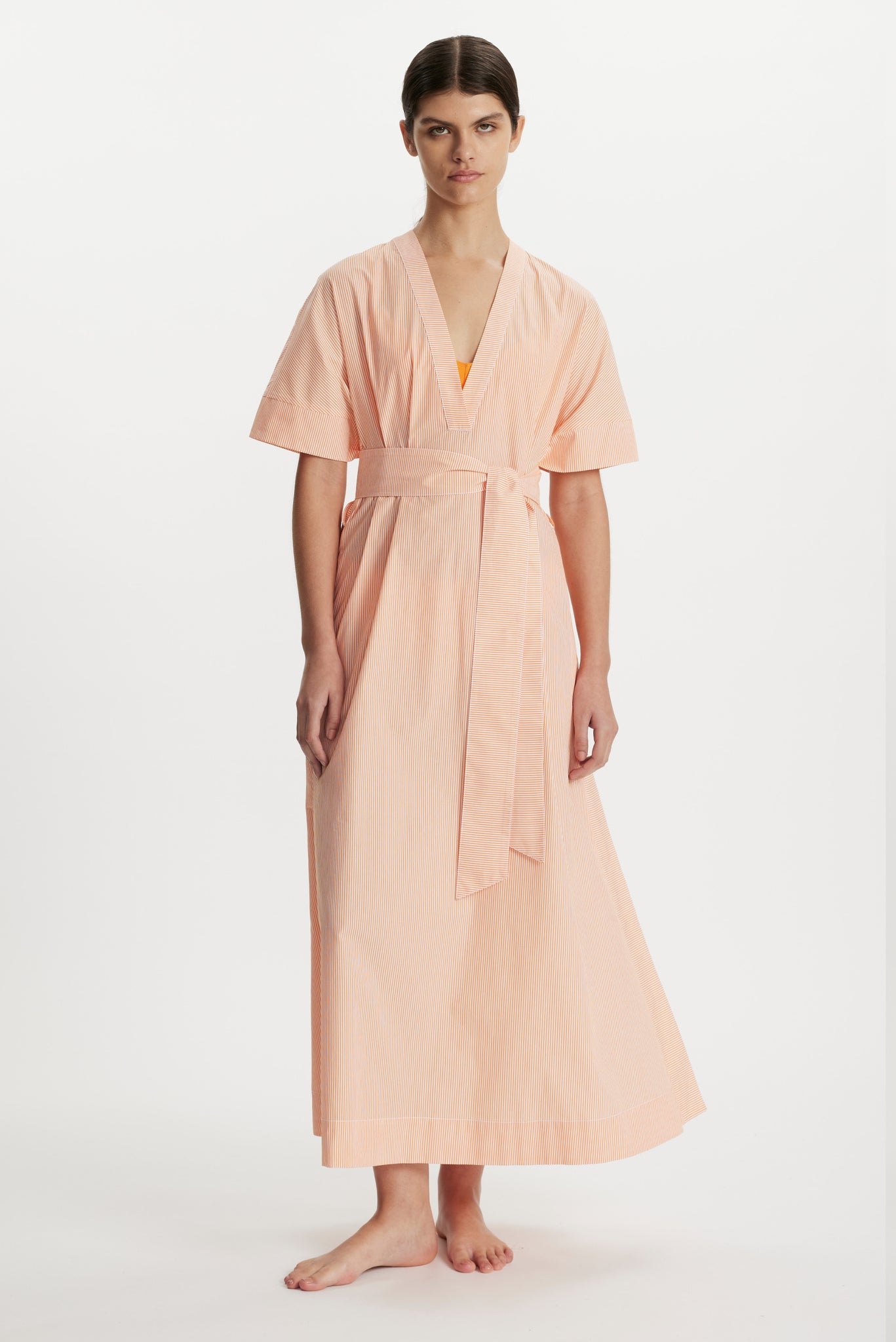 Ankita Kaftan In Orange Stripe Cotton | Emilia Wickstead X Passalacqua