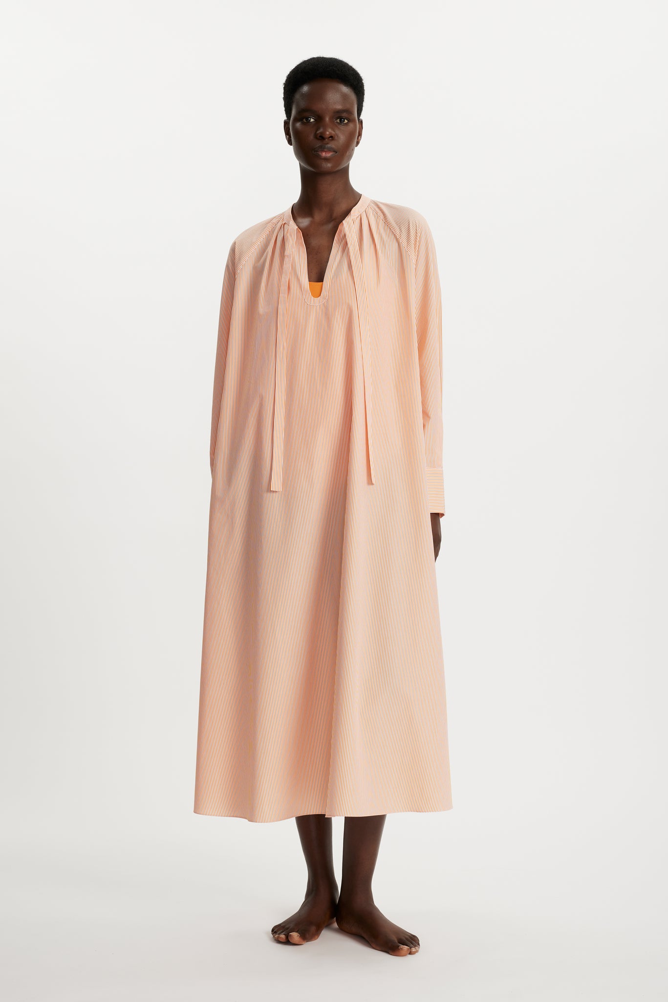 emilia wickstead orange dress Keeley strapless crpe midi dress in orange - Emilia Wickstead