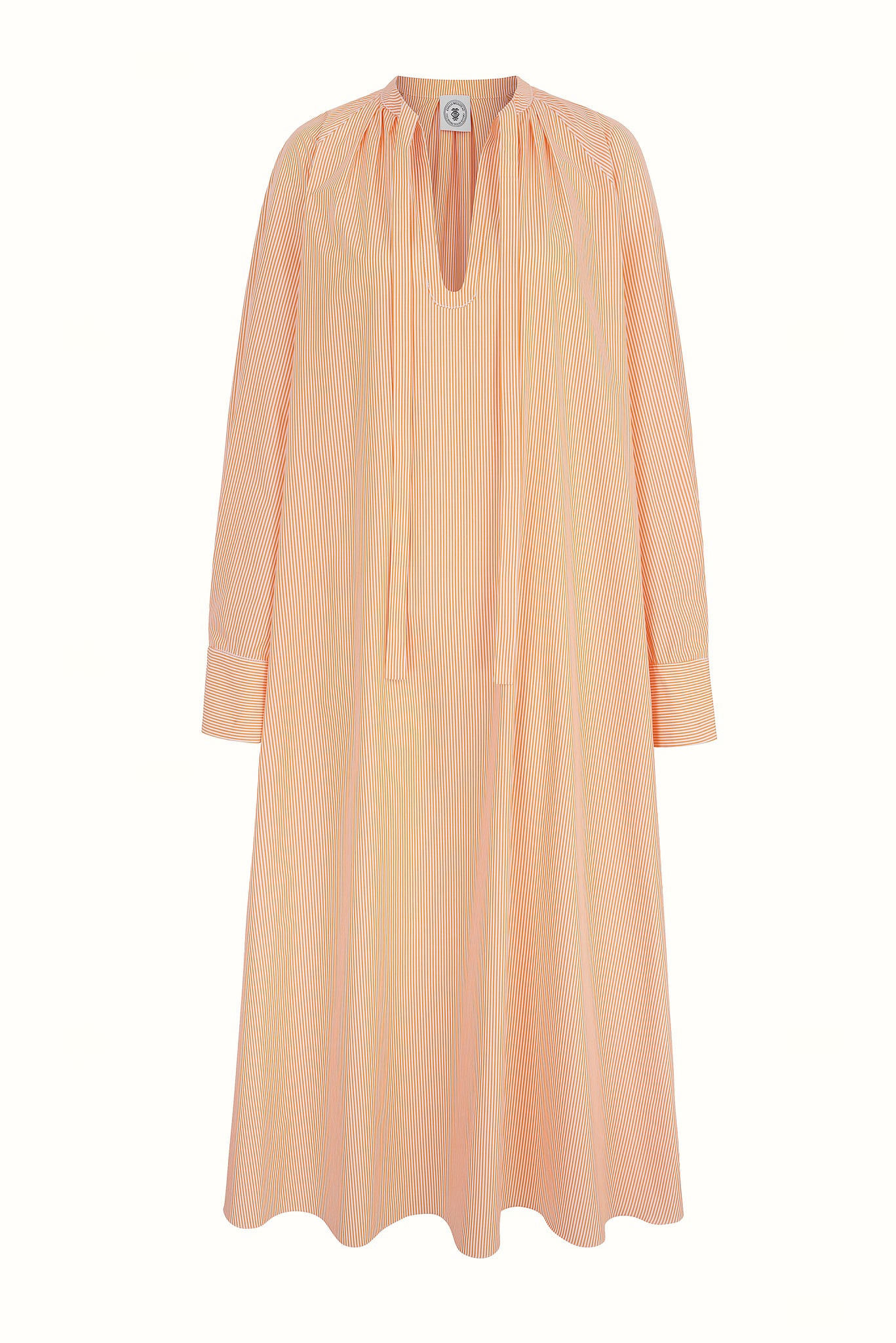 Emilia Wickstead X Passalacqua Kirby Dress In Orange Pencil Strip Cotton