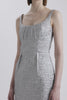 Sharon Dress In Silver Metallic Seersucker | Emilia Wickstead