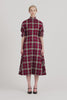 Marvel Dress in Maroon Shetland Check Tartan | Emilia Wickstead