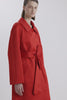 Hasina Coat In Bright Red Doppio Satin | Emilia Wickstead