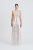 Leoni Evening Dress In Clear & White Sequins | Emilia Wickstead