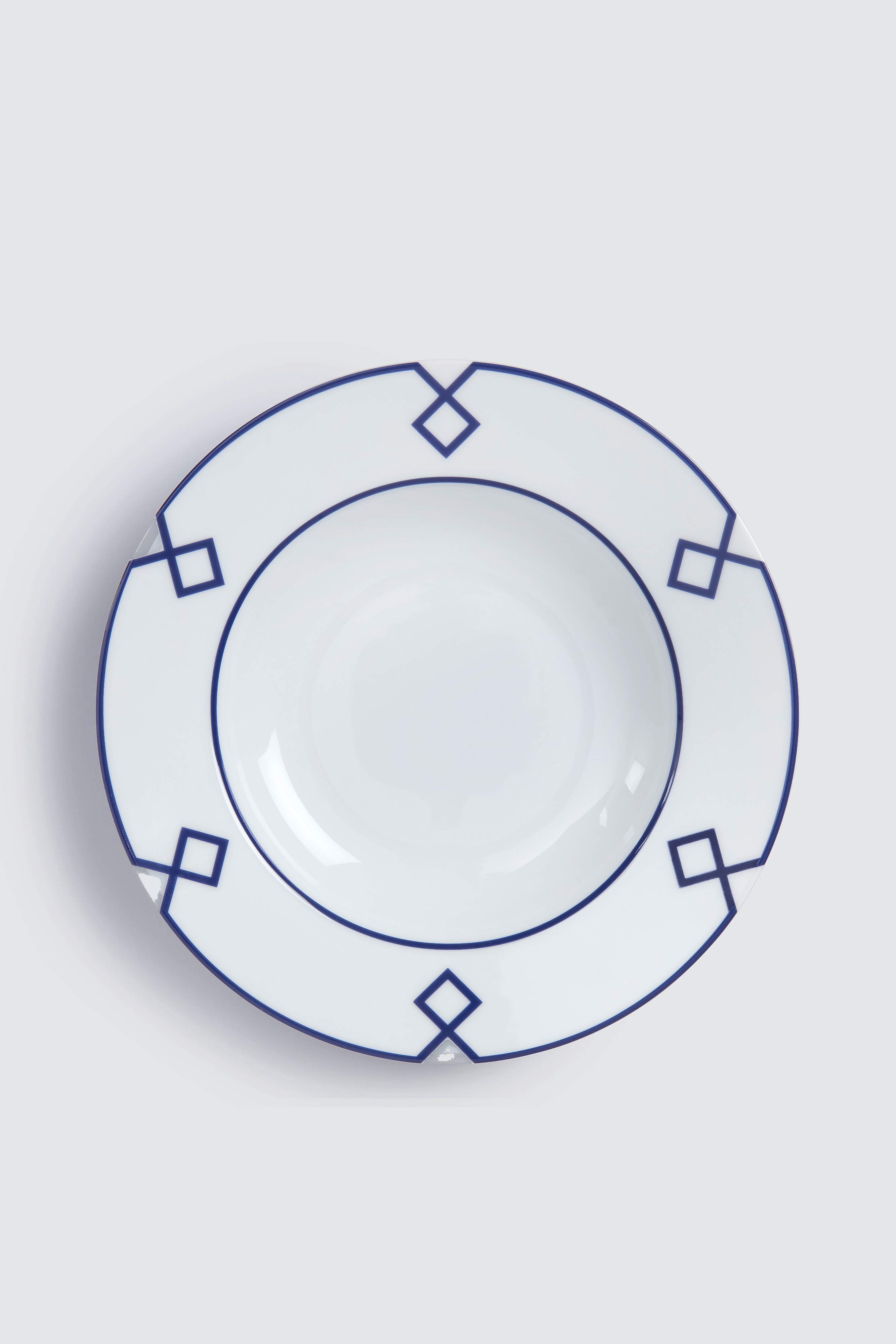 Naples Soup Bowl Geometric Border