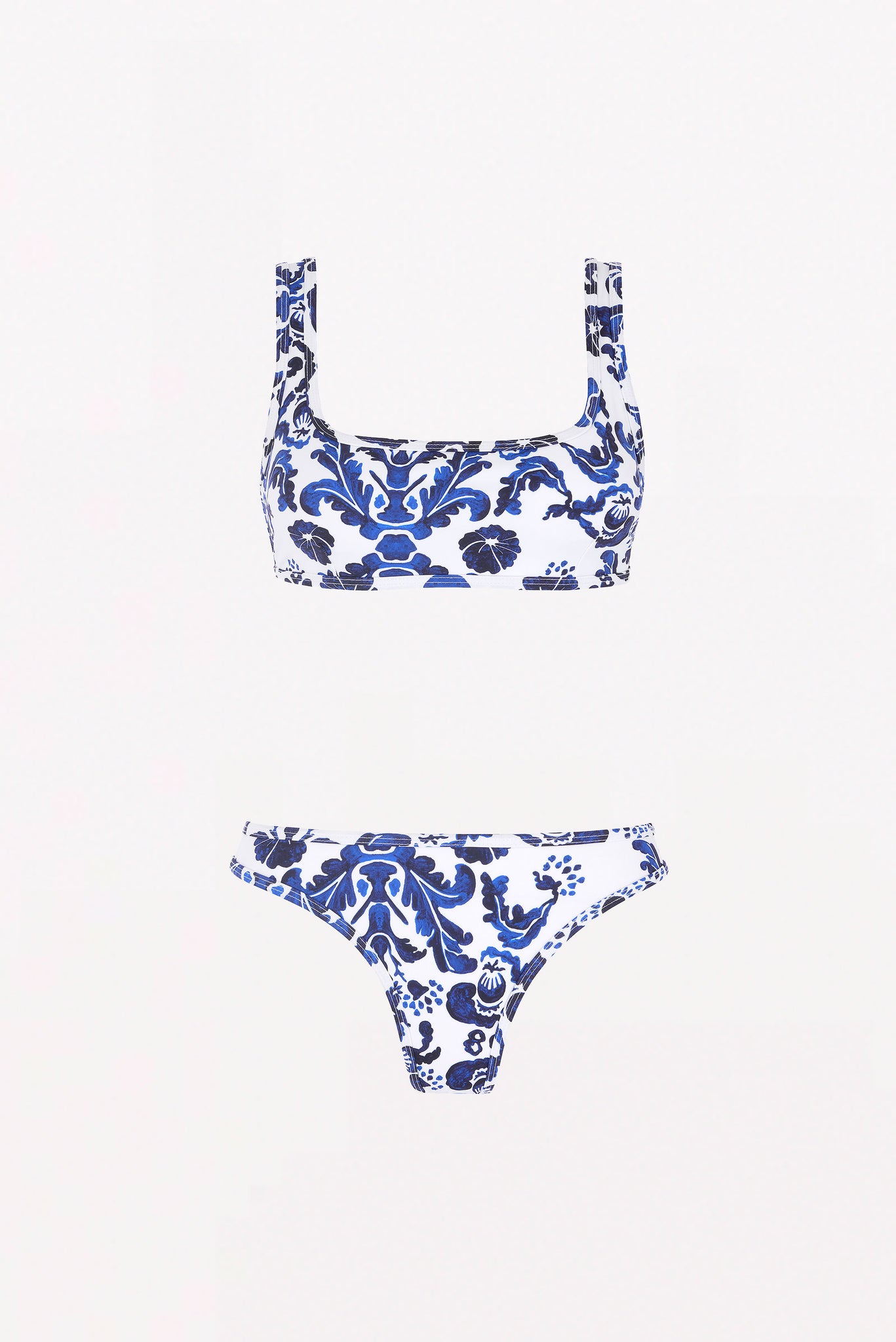 Beatrix Blue Milanese Wallpaper Print Bikini