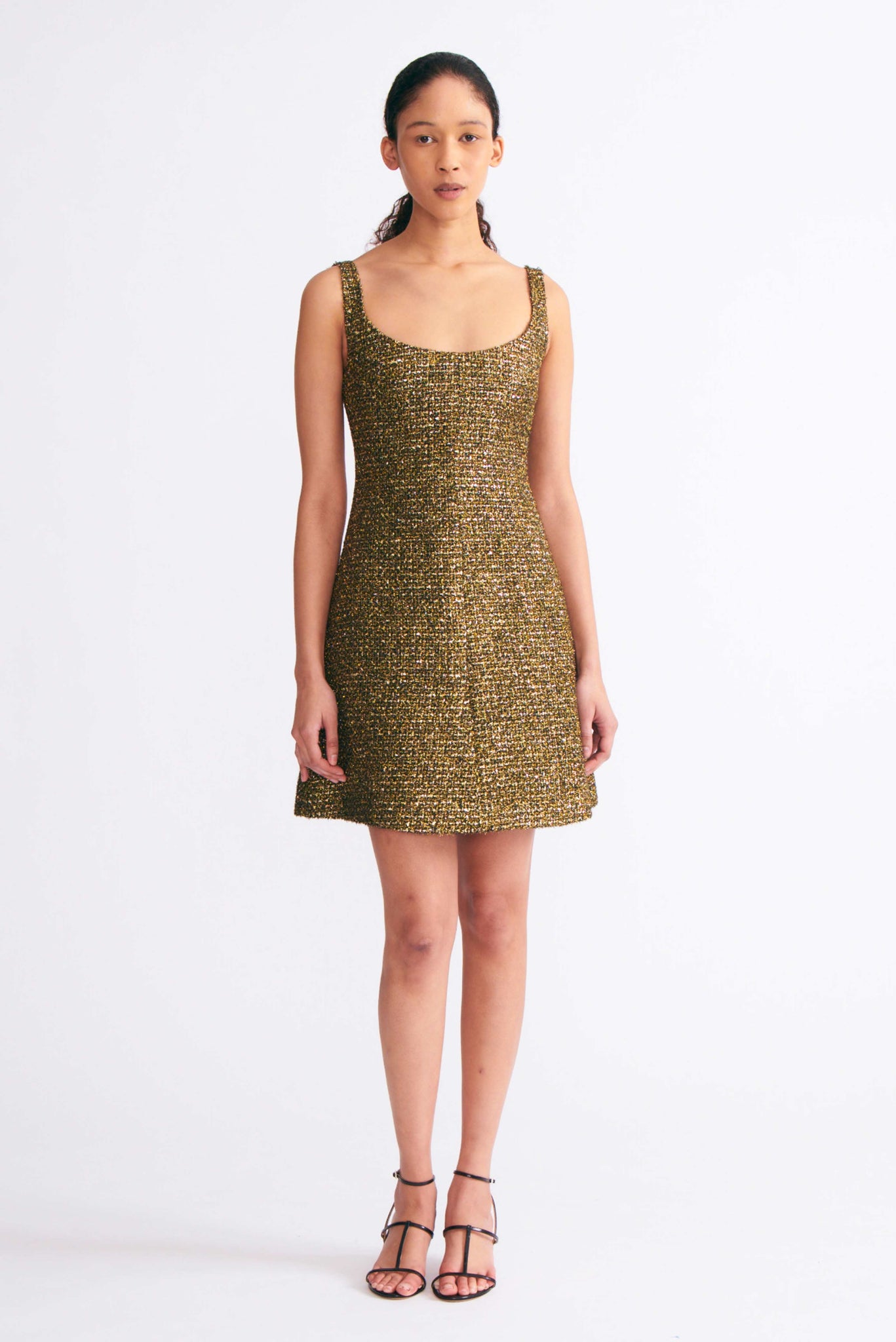 Talia Gold Disco Tweed Dress | Emilia Wickstead