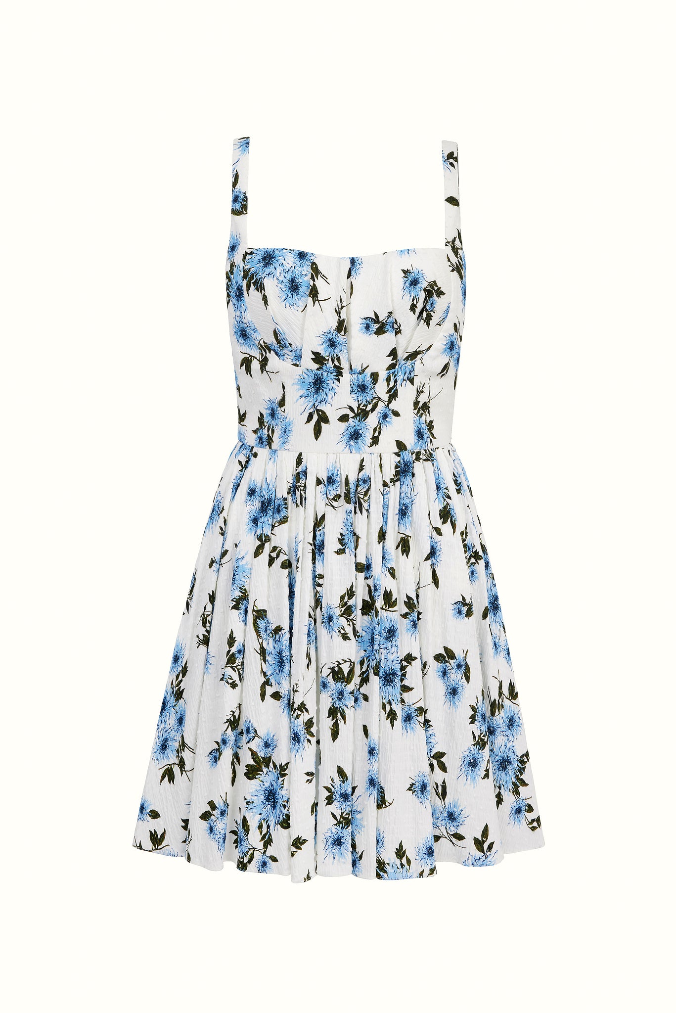 Tine Dress In Blue Dahlia Floral Print Bibione Cotton | Emilia Wickstead