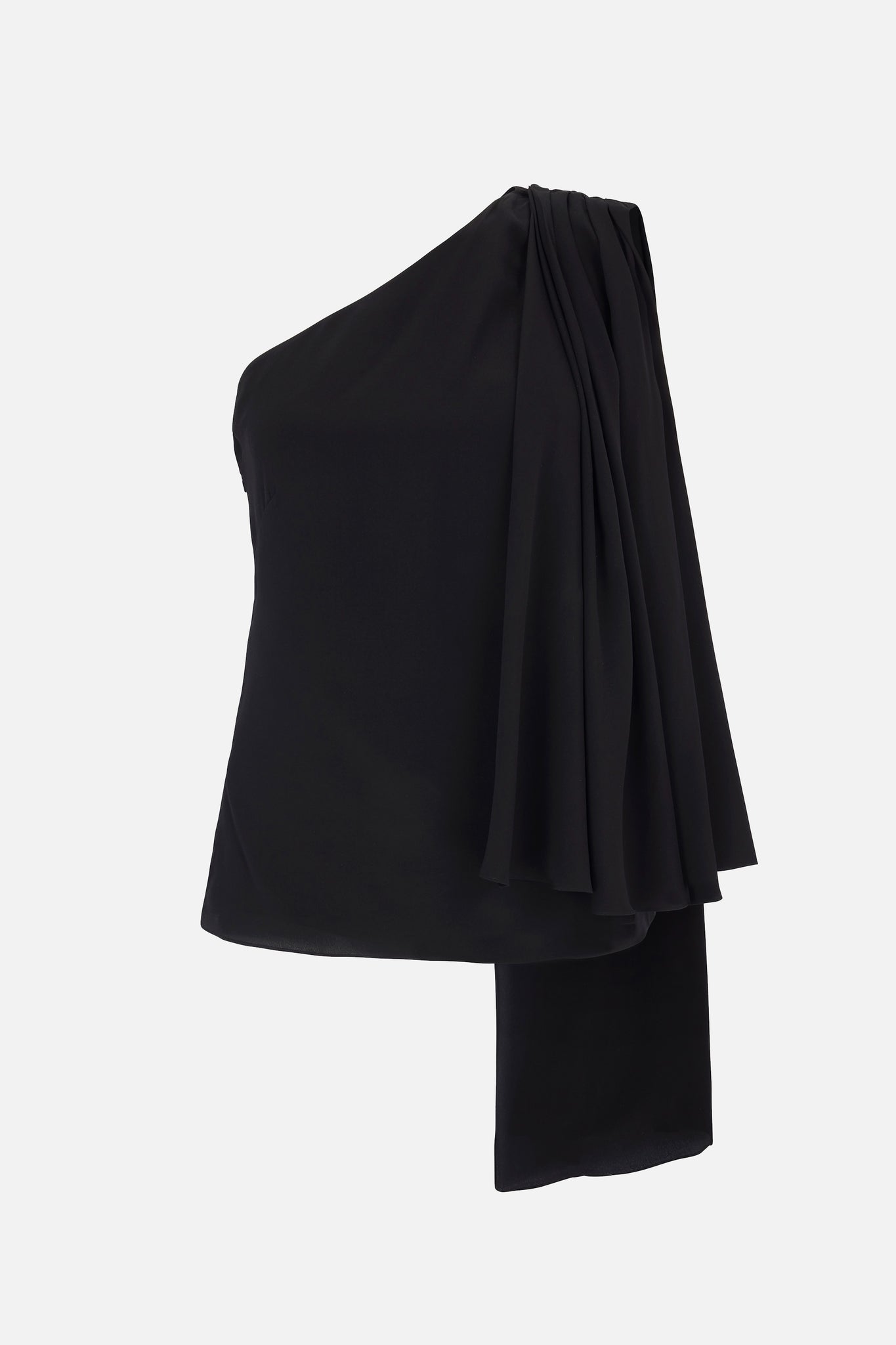 Rosie Top In Black Silk Crepe De Chine