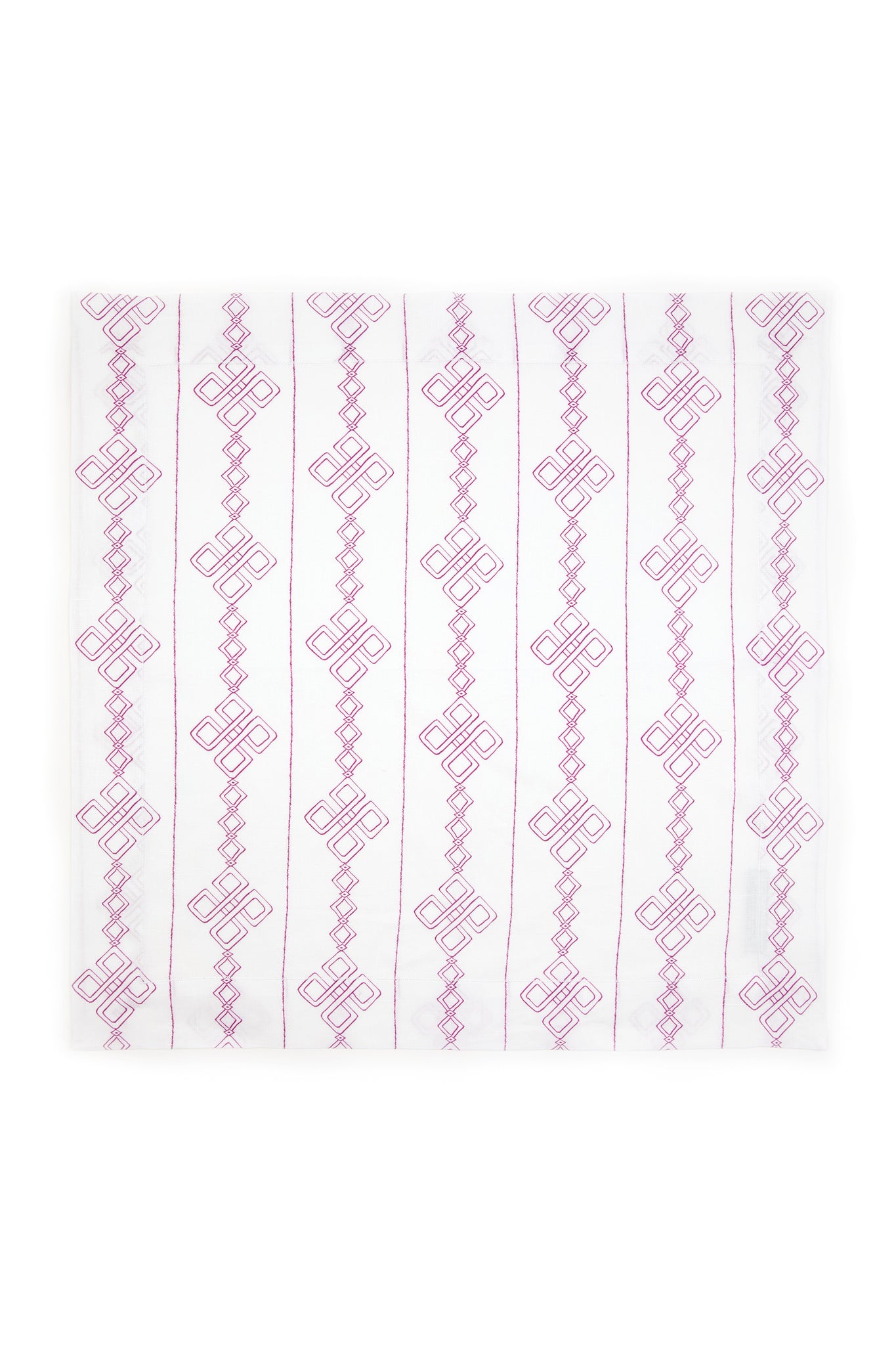 Set of 4 Printed Napkins| Diamonds Fuschia Linen | Emilia Wickstead