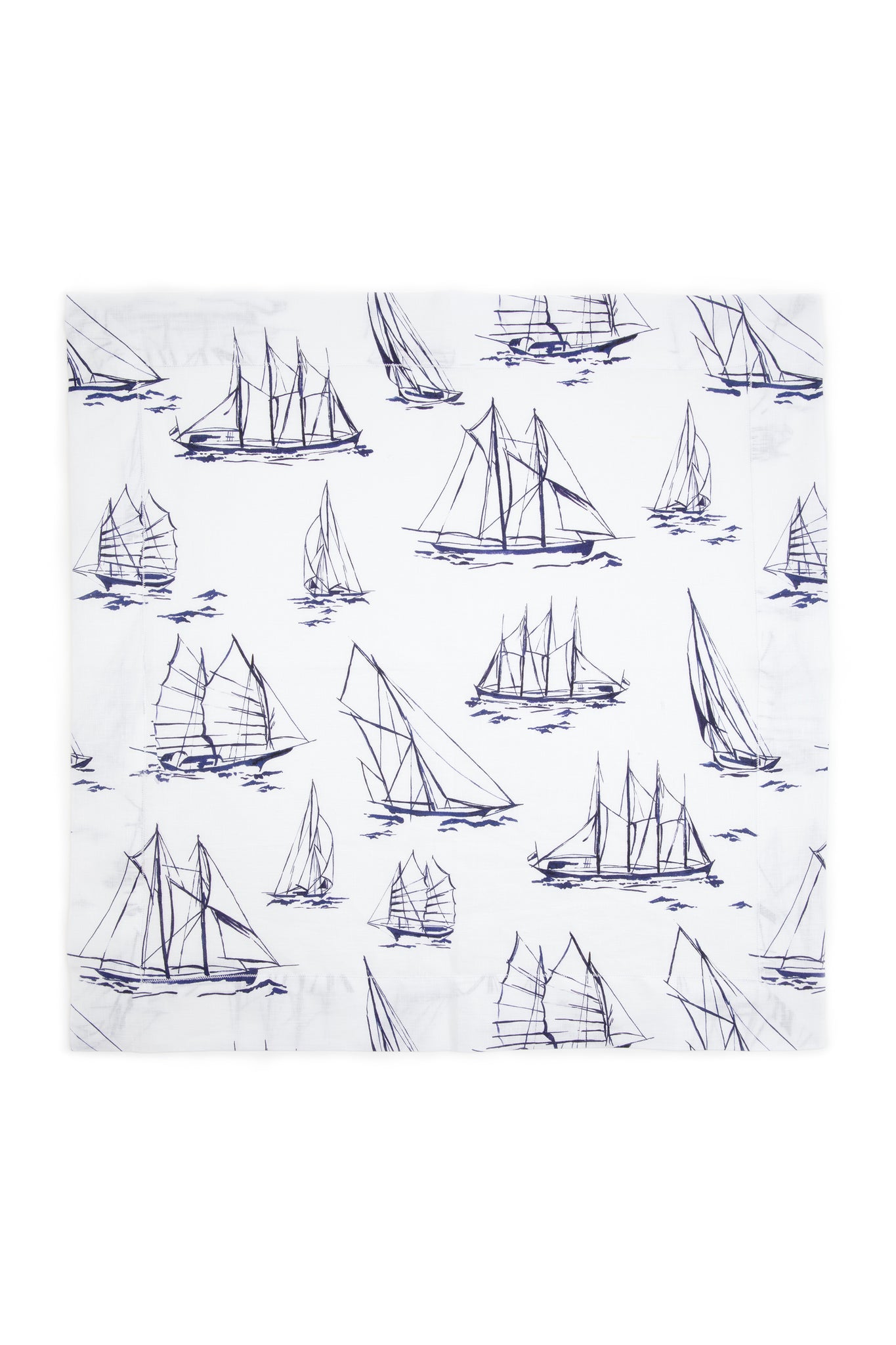 Set of 4 Printed Napkins| Blue Boats Linen | Emilia Wickstead