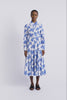 Marion Dress | Blue and White Floral Printed Bibione Cotton Shirt Dress | Emilia Wickstead