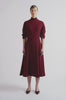 Marvel Dress| Burgundy Double Crepe Gathered Sleeve Dress | Emilia Wickstead