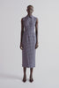 Miles Dress | Blue Houndstooth Pencil Dress in Crepe Georgette | Emilia Wickstead