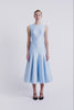 Dellilah Dress| Baby Blue Jacquard Drop Waist-Midi Dress | Emilia Wickstead