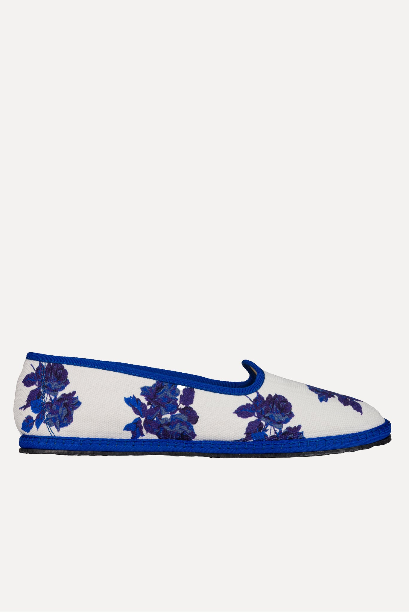 Classic Furlane Shoe | Emilia Wickstead x Vibi Venezia Blue Roses Print Deck Shoe | Emilia Wickstead