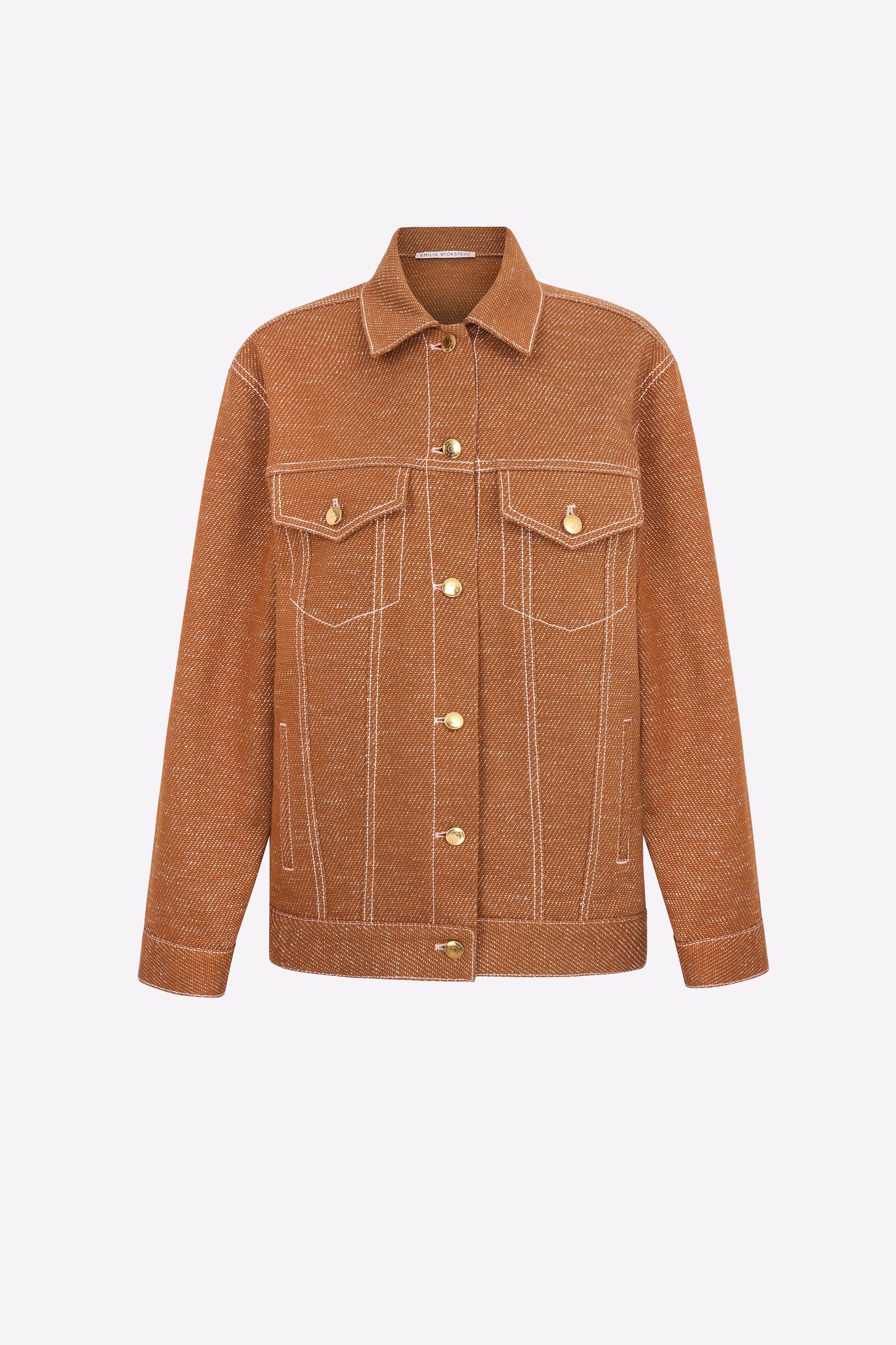Denisa Jacket | Brown Oversized Denim Jacket | Emilia Wickstead