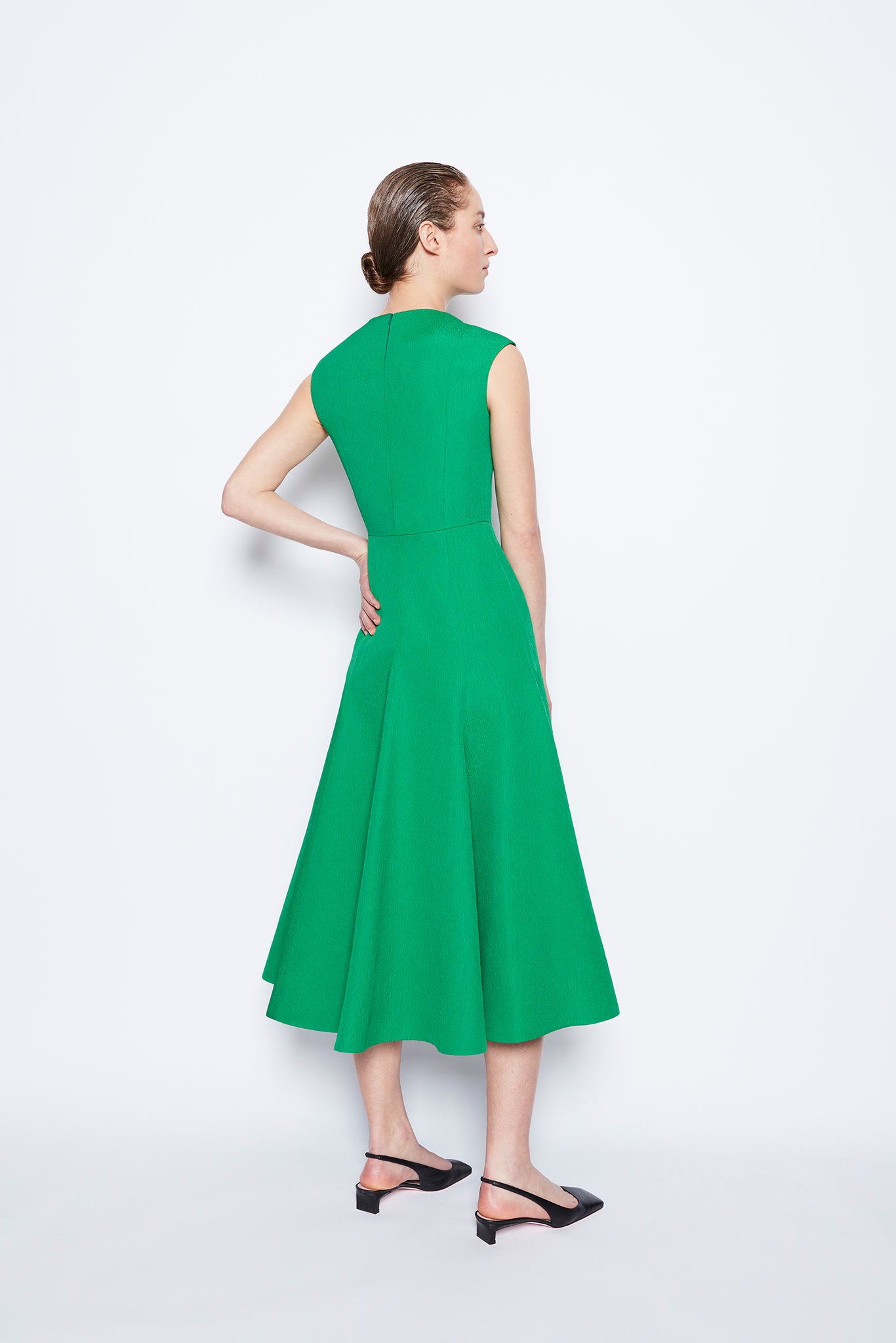 Denver Textured Cloque Dress Jade 