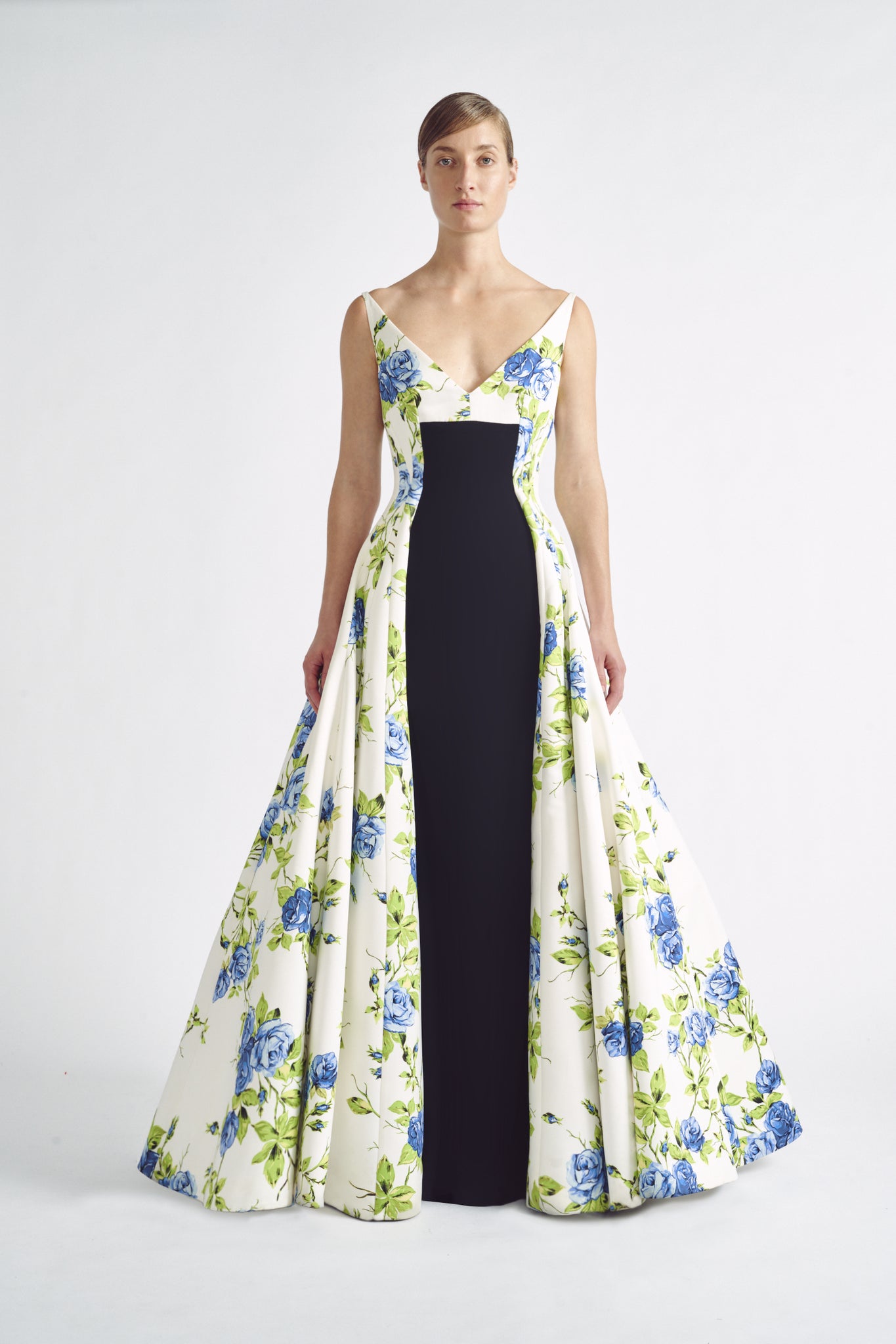 Dulcia Gown | Blue Rose Floral Printed Evening Gown | Emilia Wickstead