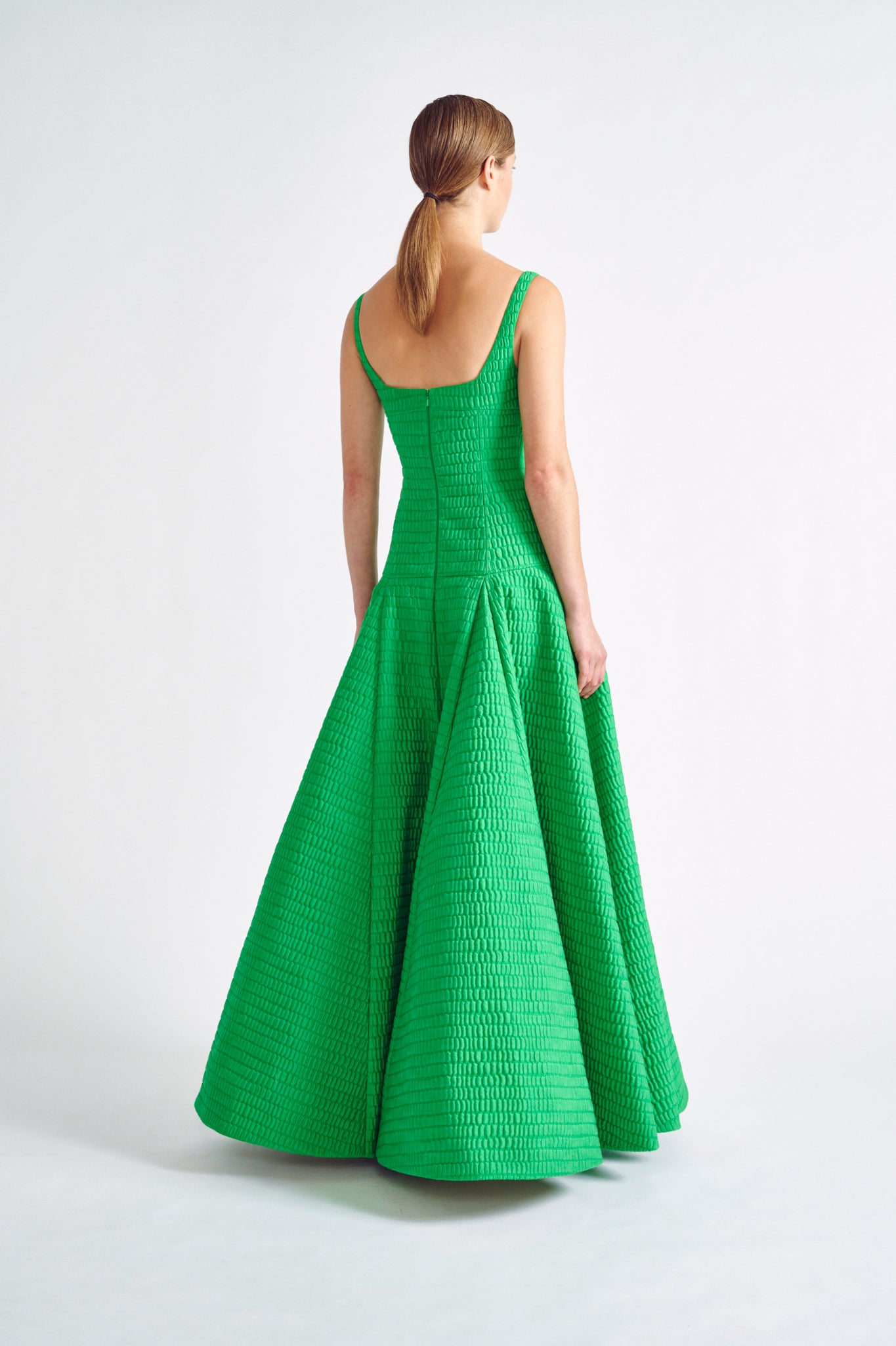 Gwendaline Gown | Green Croc Jacquard Evening Gown | Emilia Wickstead