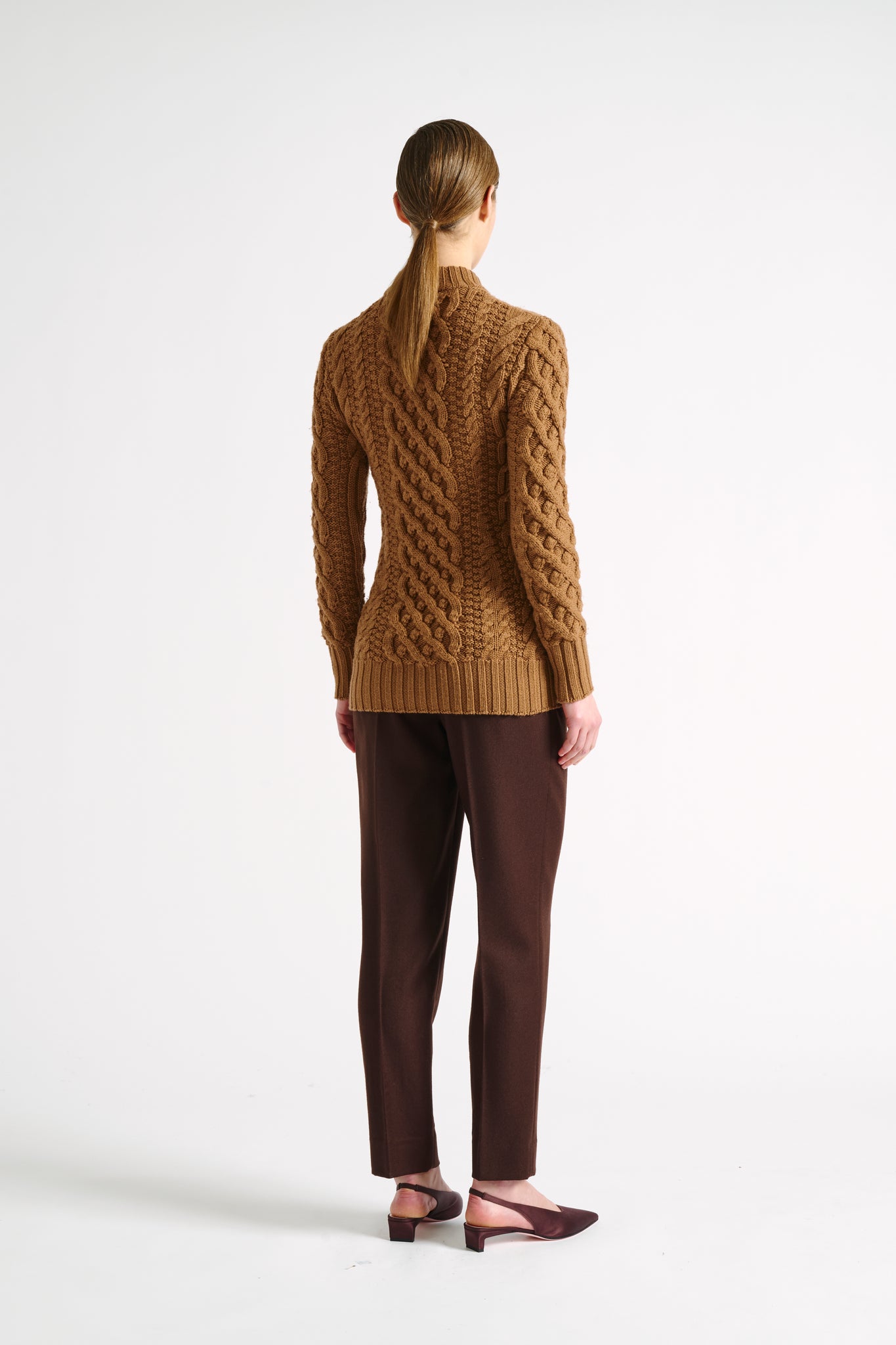 Emory Sweater | Tan Cable Knit Sweater | Emilia Wickstead