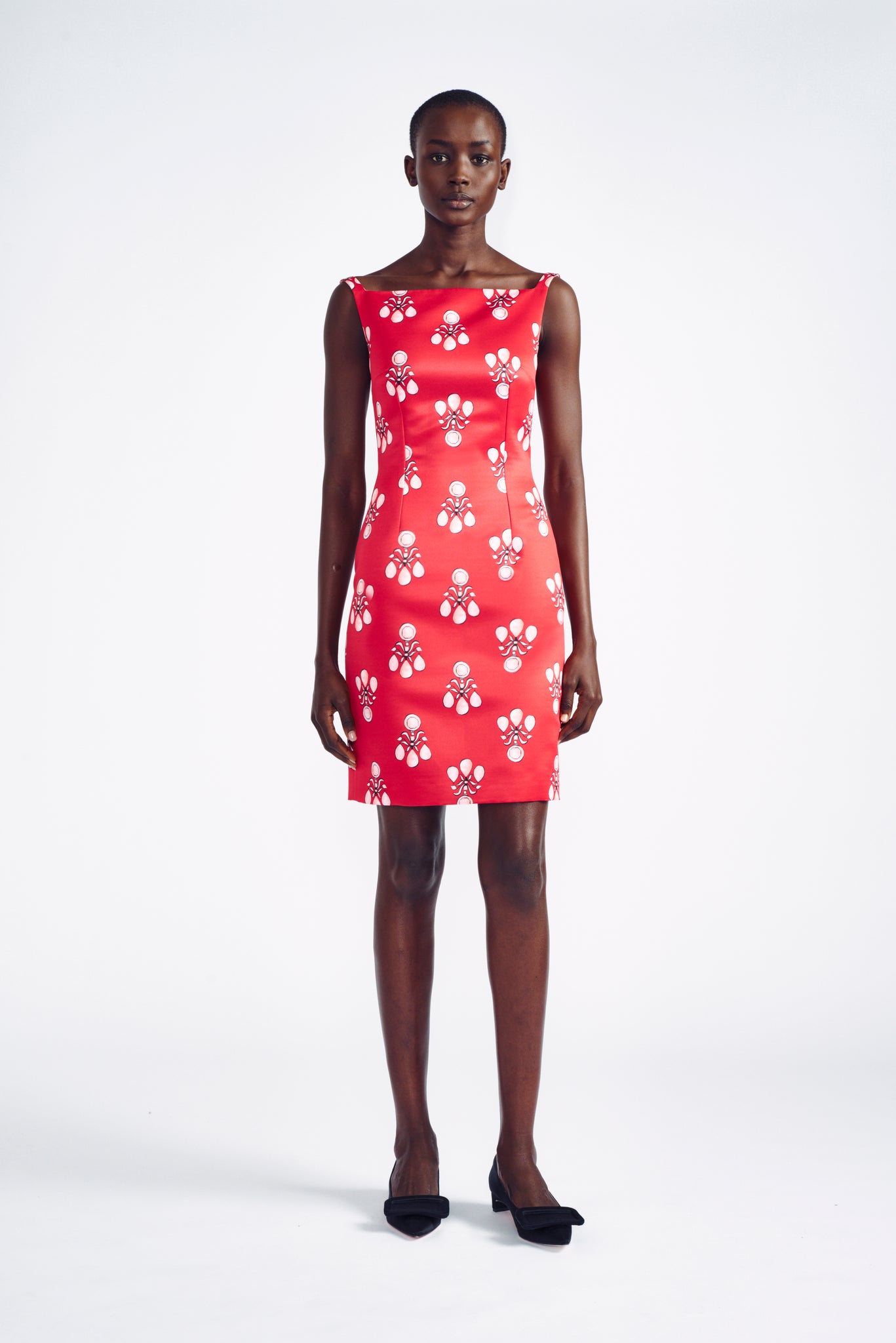 Elena Dress | Red Jewel Print Mini Dress | Emilia Wickstead