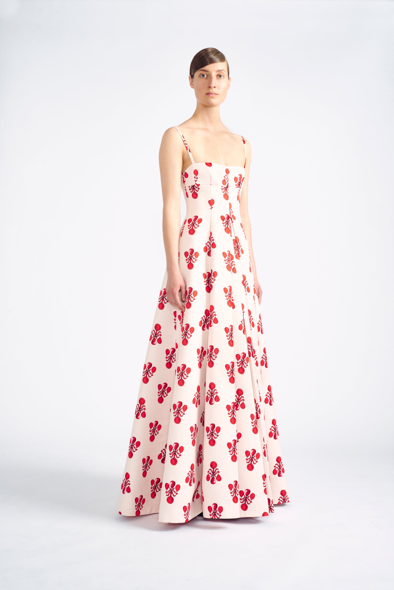 Oceana Gown: Pink and Red Jewel Print Evening Dress | Emilia Wickstead