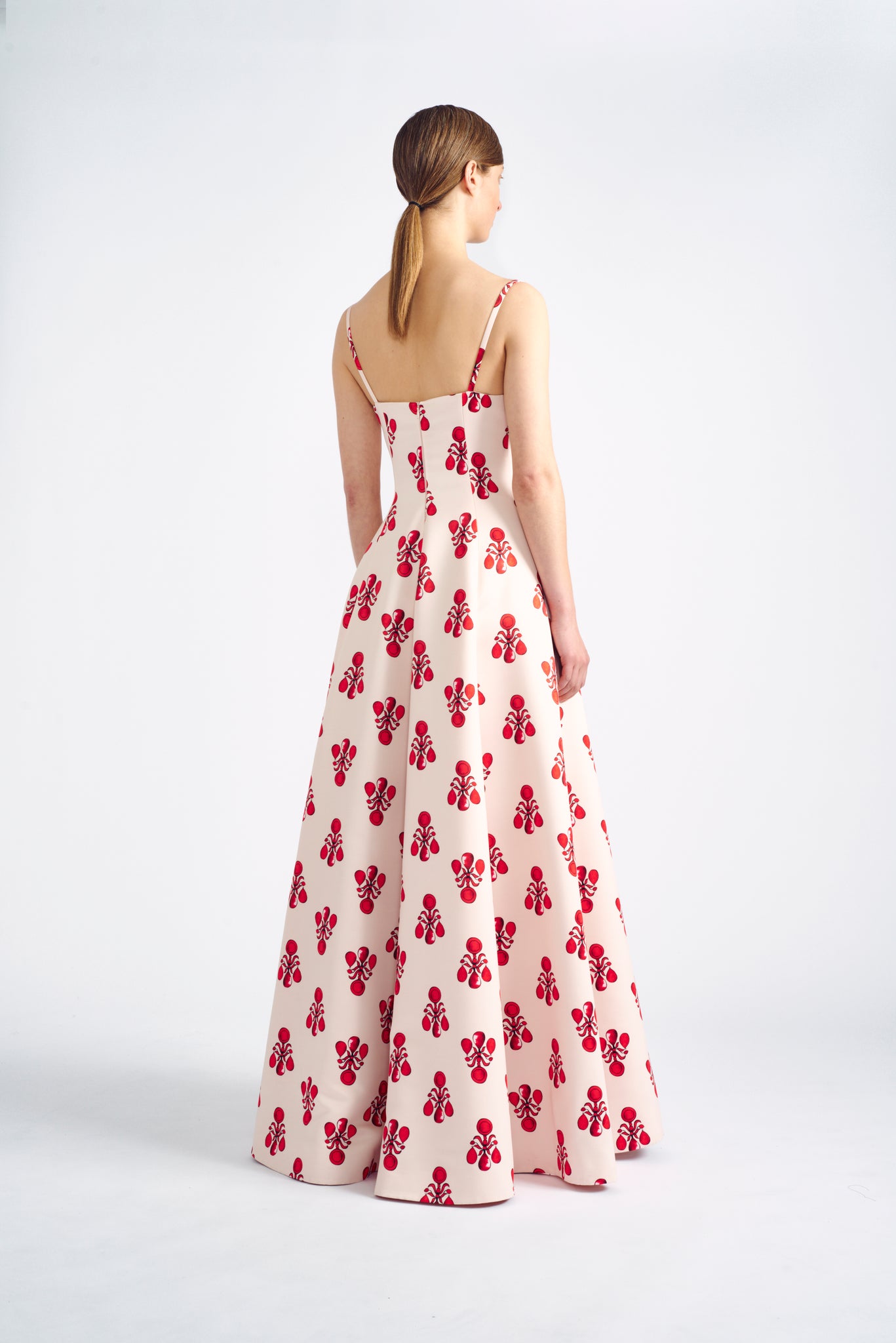 Oceana Gown: Pink and Red Jewel Print Evening Dress | Emilia Wickstead
