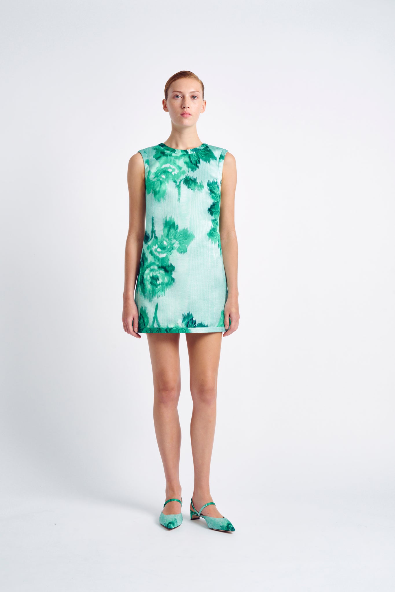 Emmy Dress | Green Floral Printed Mini Dress | Emilia Wickstead