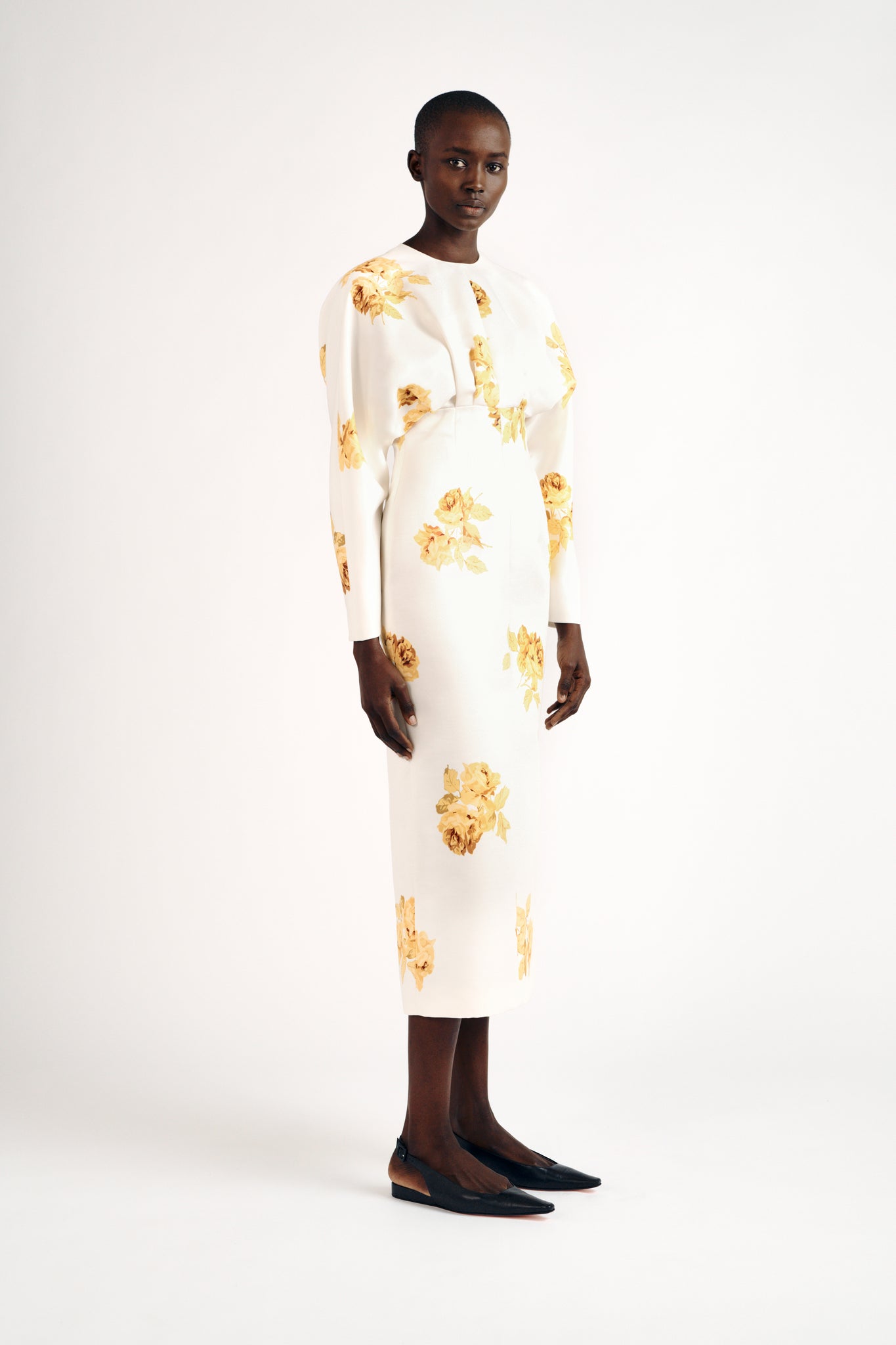 Finley Dress| Lemon Roses Ivory Tafetta Faille | Emilia Wickstead