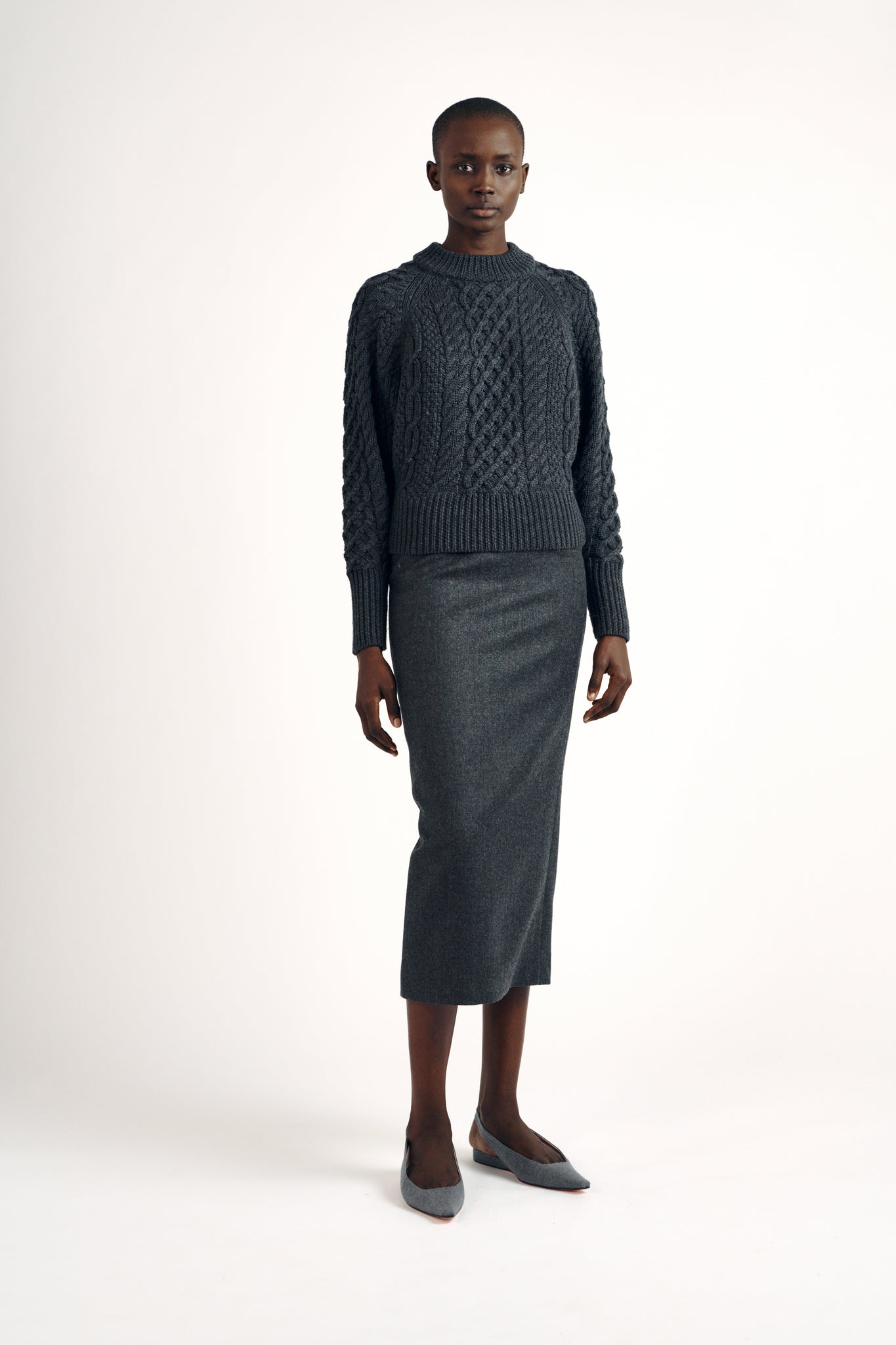 Emory Sweater| Grey Melange Wool | Emilia Wickstead