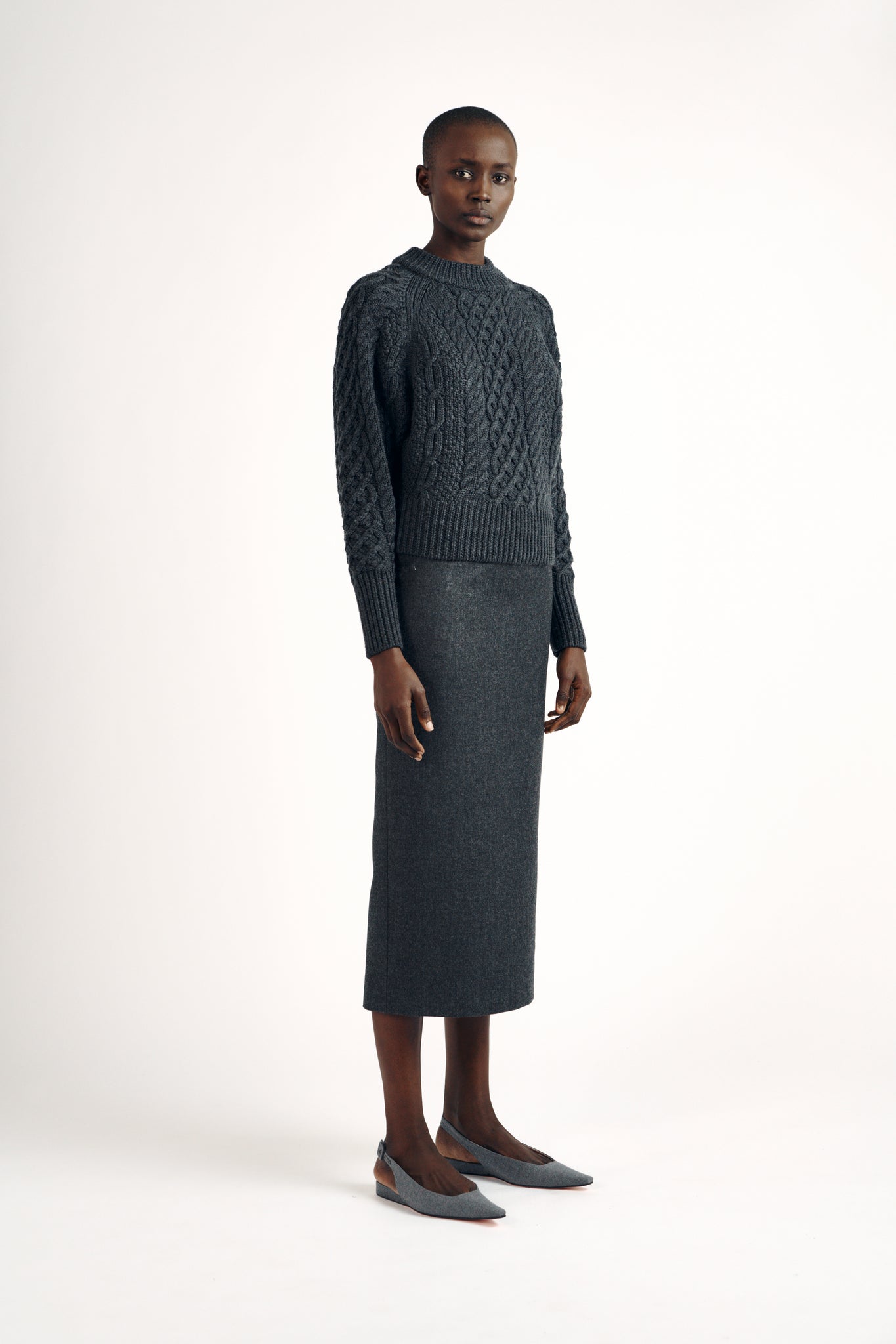 Emory Sweater| Grey Melange Wool | Emilia Wickstead