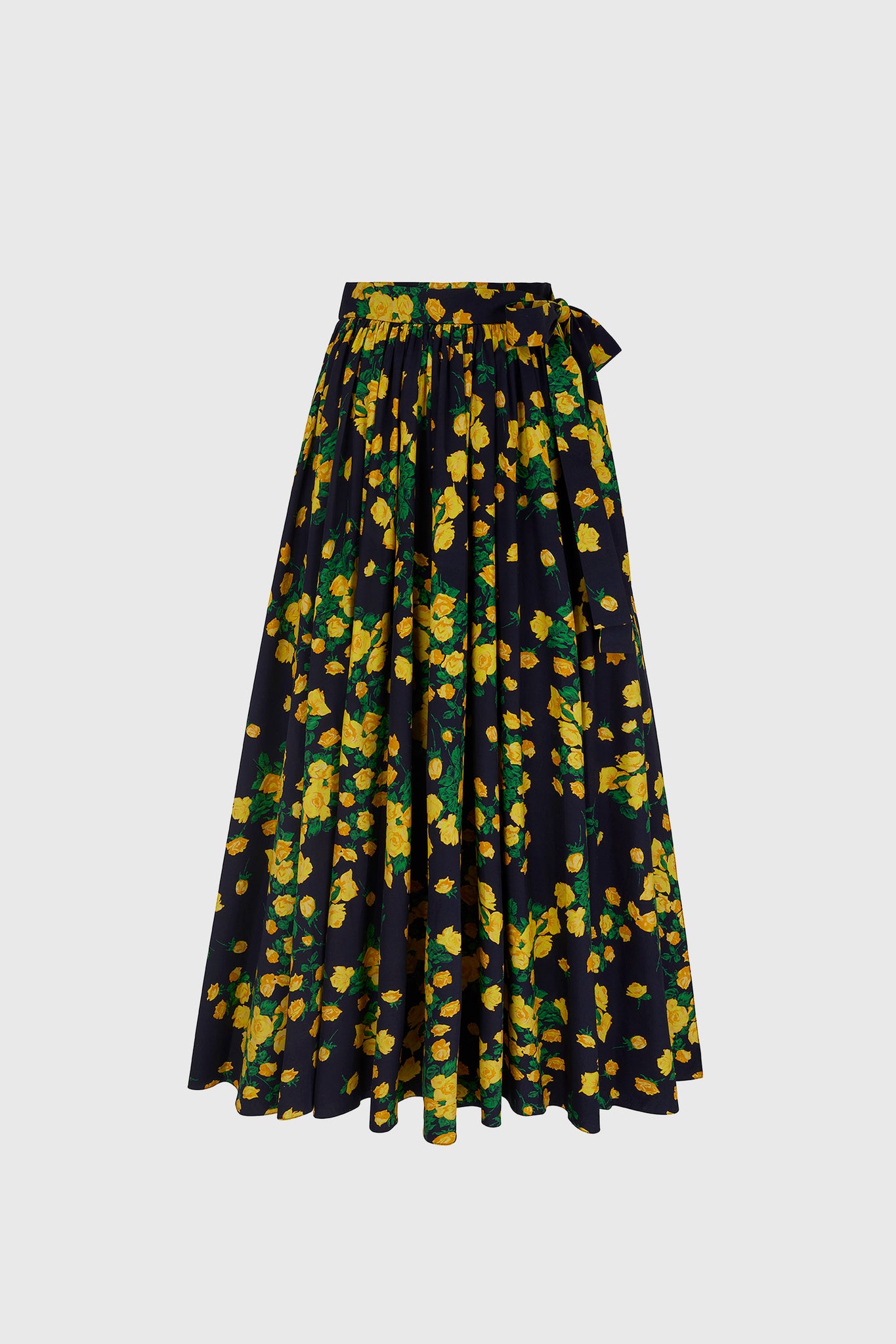Evelyna Lemon Floral Printed Cotton Poplin Skirt | Emilia Wickstead x GOOP