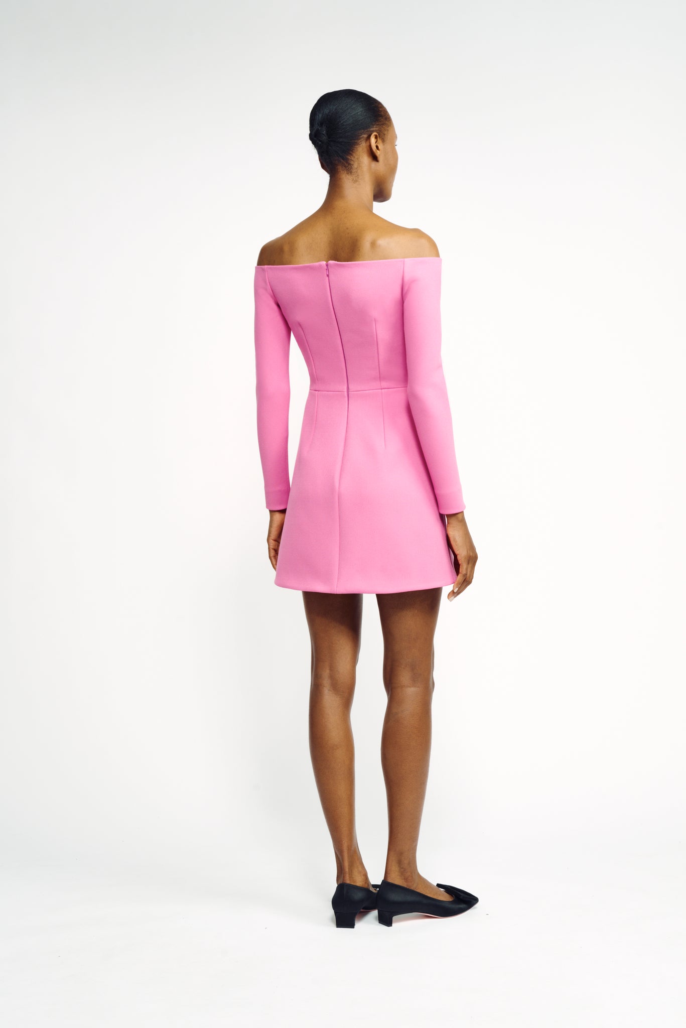 Everleigh Dress | Pink Off Shoulder Long Sleeve Mini Dress | Emilia Wickstead Everleigh Dress | Pink Off Shoulder Long Sleeve Mini Dress | Emilia Wickstead