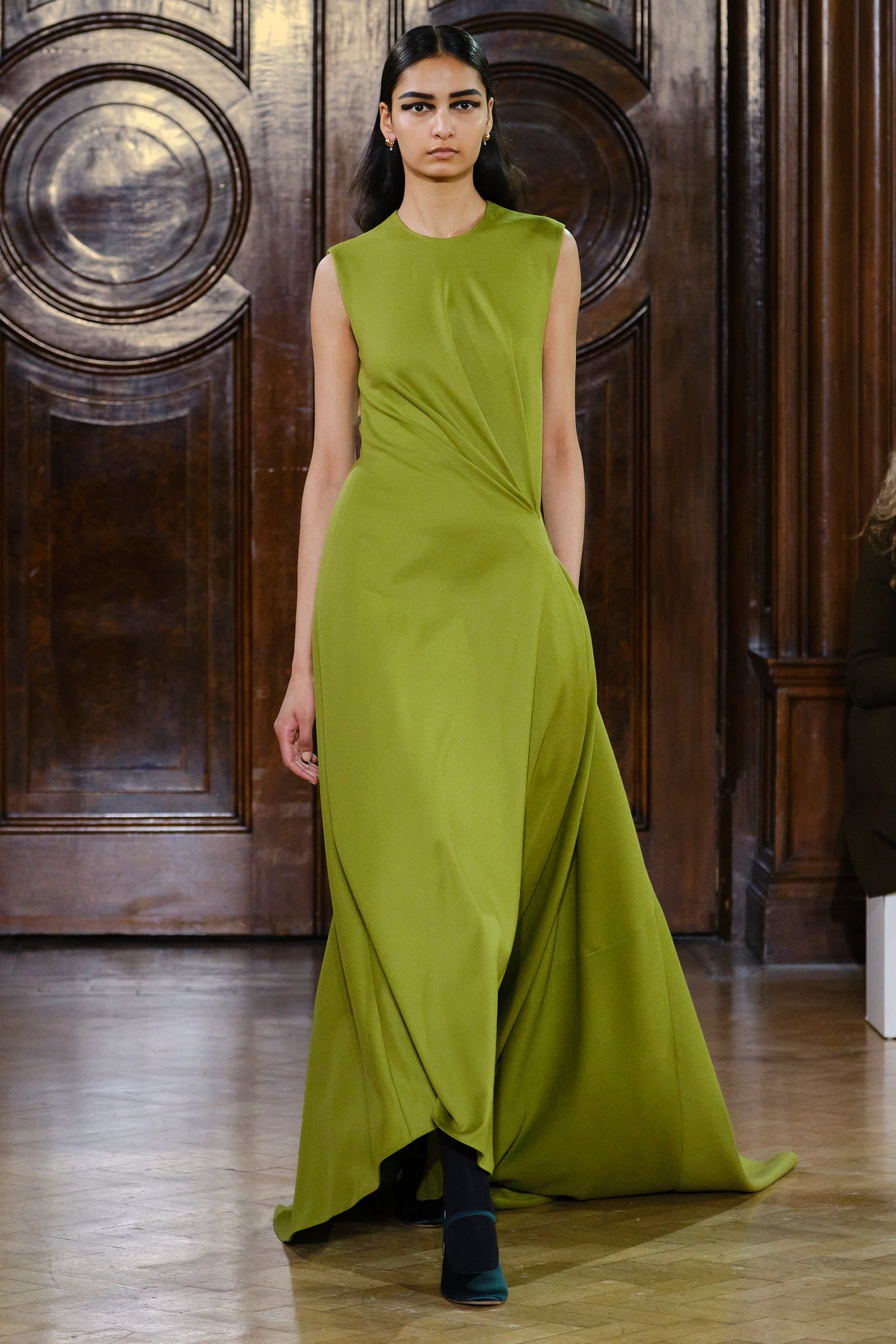 Neha Maxi Dress Chartreuse Flanella | Emilia Wickstead Neha Maxi Dress Chartreuse Flanella | Emilia Wickstead