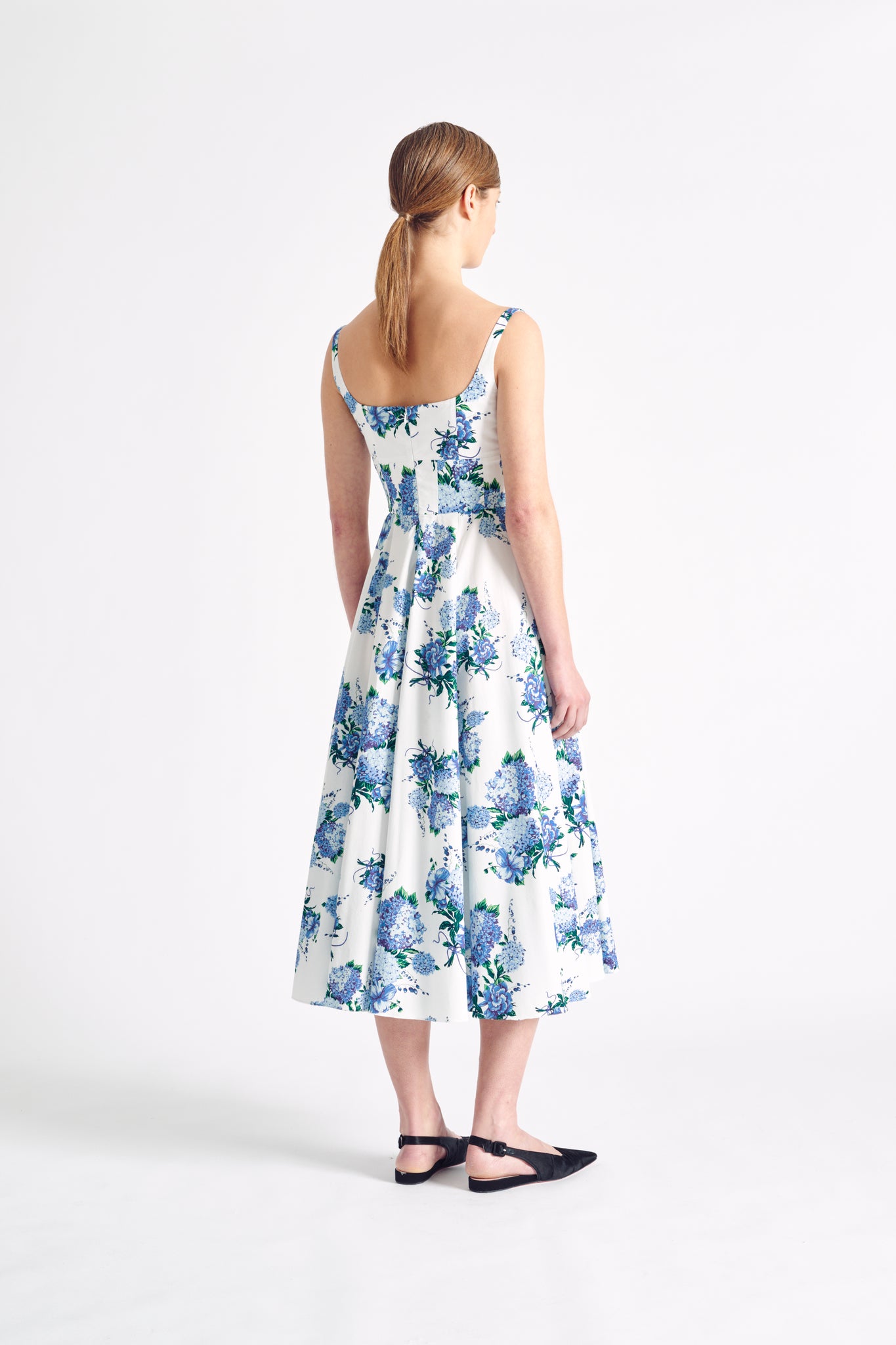 Mona Dress | Blue Floral Print Cotton Sun Dress | Emilia Wickstead