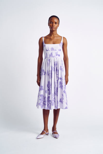 Mona Dress | Lilac Floral Printed Cotton Sun Dress | Emilia Wickstead