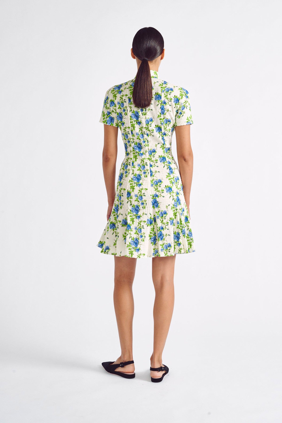 Pippa Dress | Floral Print High-Neck Mini Dress in Cotton | Emilia Wickstead