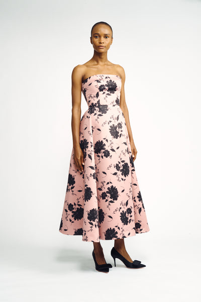 EMILIA WICKSTEAD ワンピース Merope strapless floral 792371 Merope strapless floral gown in green - Emilia Wickstead