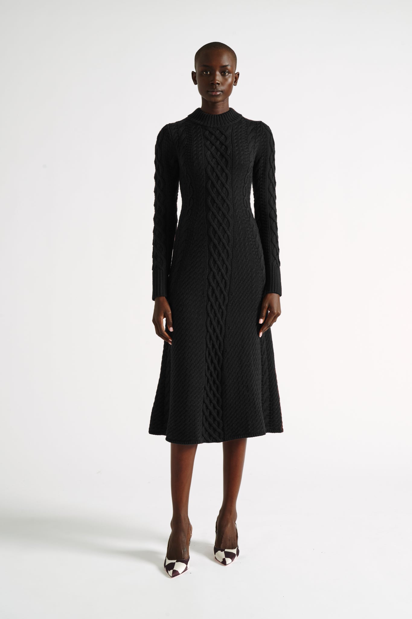 Soraya Dress | Black Cable Knit Dress | Emilia Wickstead Soraya Dress | Black Cable Knit Dress | Emilia Wickstead