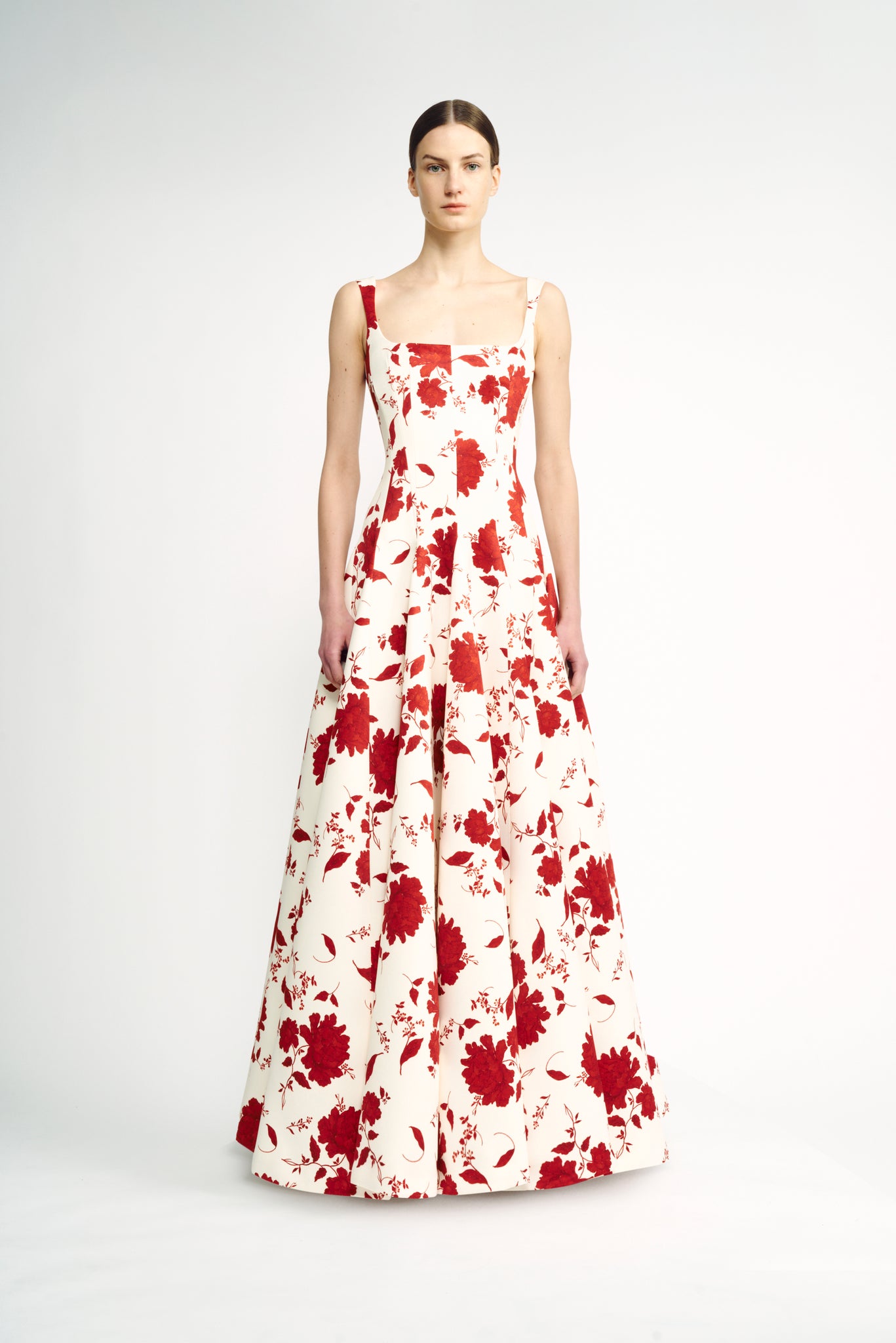 Viri Dress | Red & Ivory Floral Printed Floor Length Gown | Emilia Wickstead Viri Dress | Red & Ivory Floral Printed Floor Length Gown | Emilia Wickstead