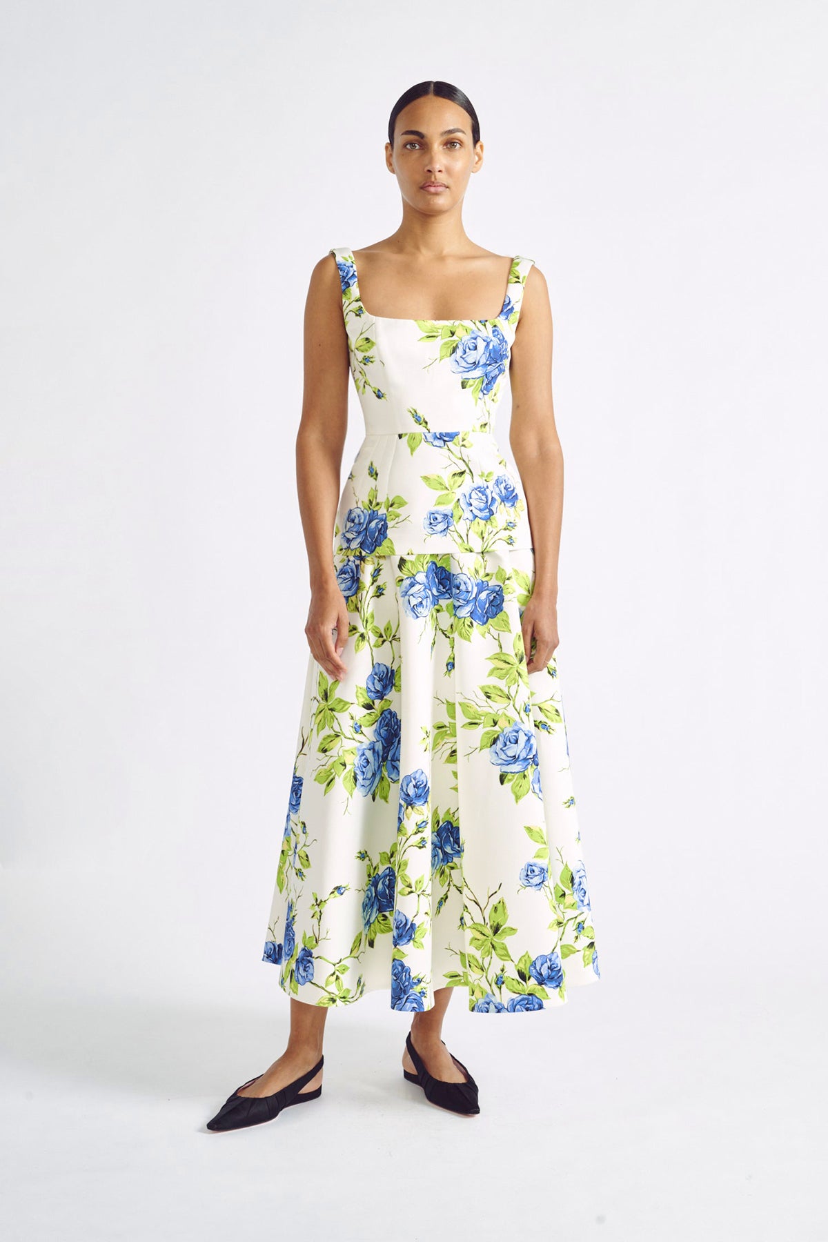 Yolette Top | Floral Printed Sleeveless Top in Tafetta Faille | Emilia Wickstead
