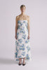 Catriona Cape Back Dress | Strapless Blue Hydrangeas Floral Print Dress | Emilia Wickstead