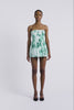 Skylar Dress | Green Floral Print Pleated Strapless Mini Dress | Emilia Wickstead