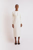 Emmett Dress | Ivory Cross-Front Long Sleeve Dress | Emilia Wickstead