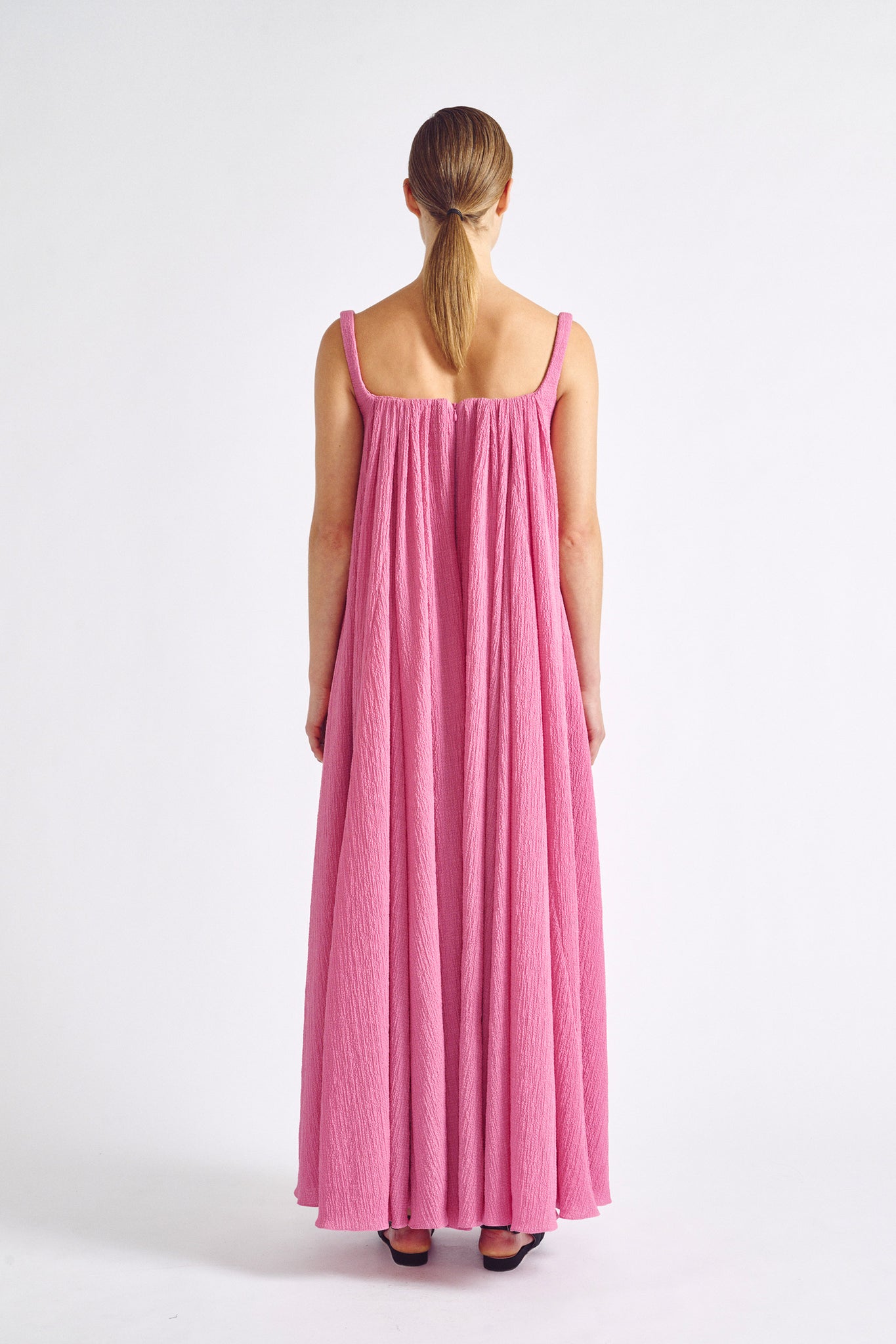 Daya Dress| Pink Seersucker Maxi Dress | Emilia Wickstead