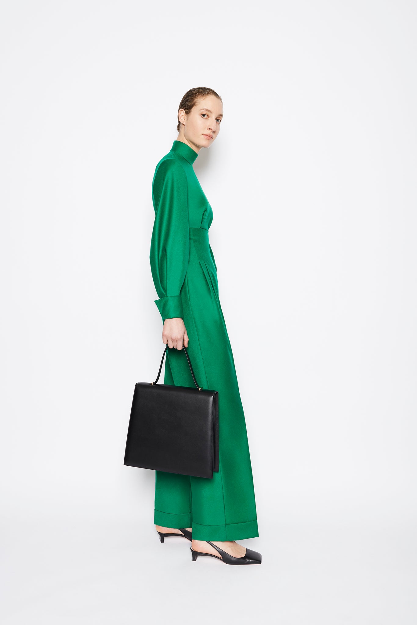 Elvina Virgin Wool Jumpsuit Emerald